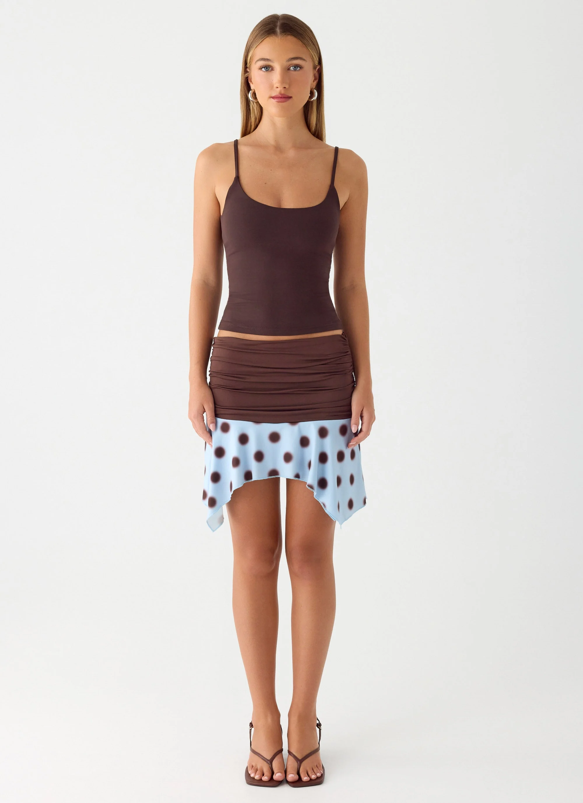 Being With You Mini Skirt - Blue Mocha Dot - Image 3