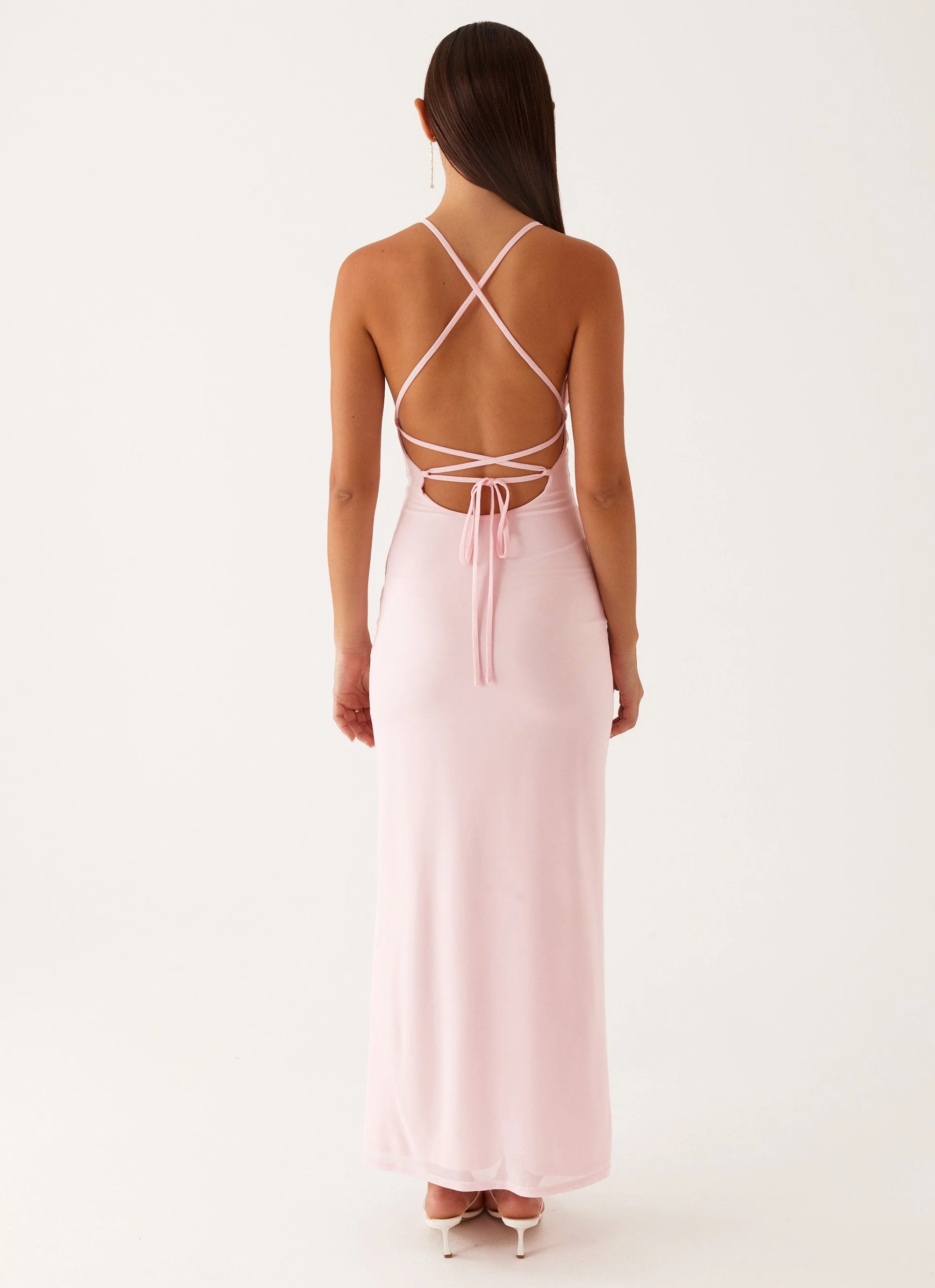 Beki Beaded Mesh Maxi Dress - Pink - Image 2