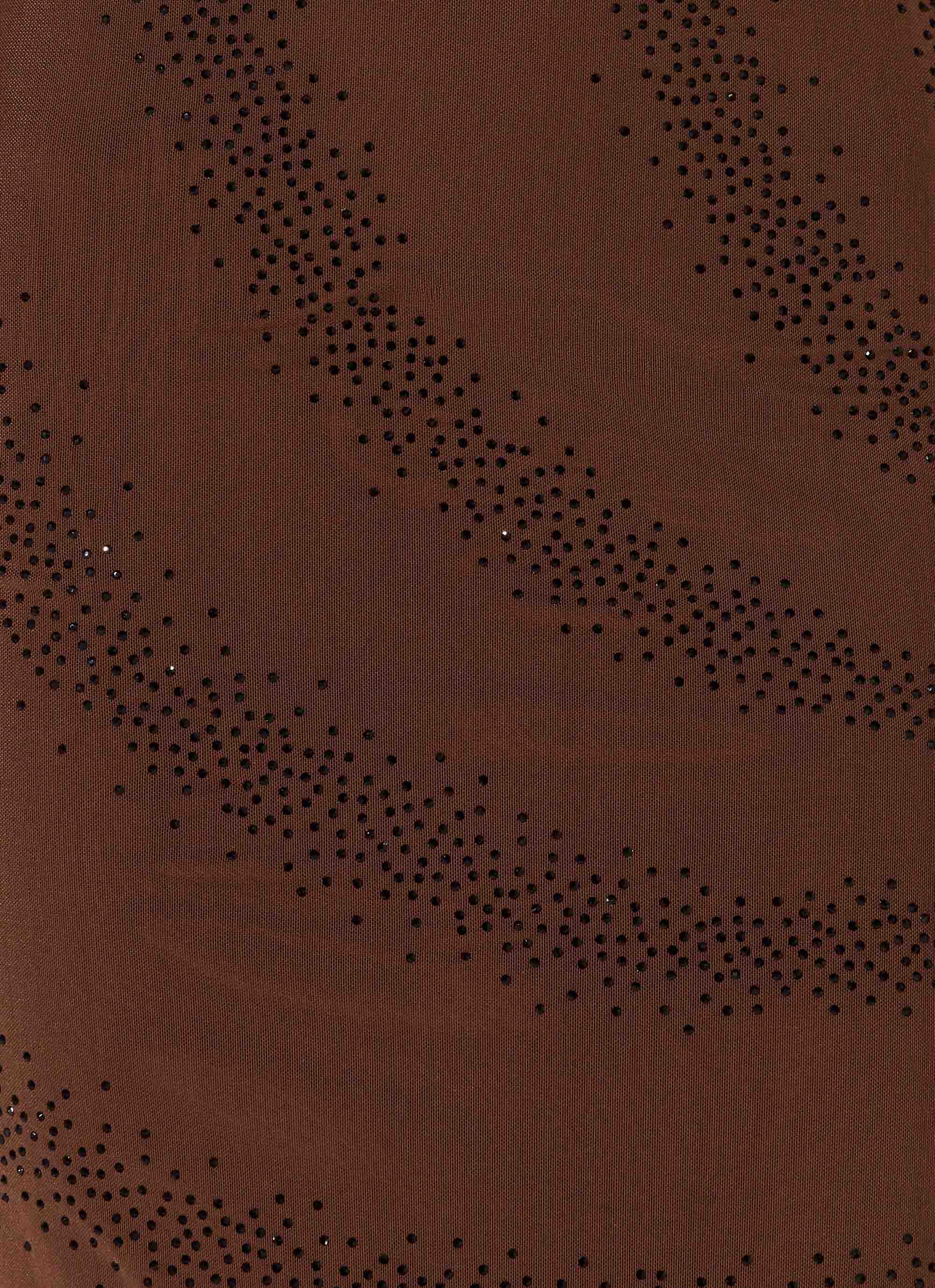Belisse Beaded Mesh Maxi Dress - Chocolate - Image 8