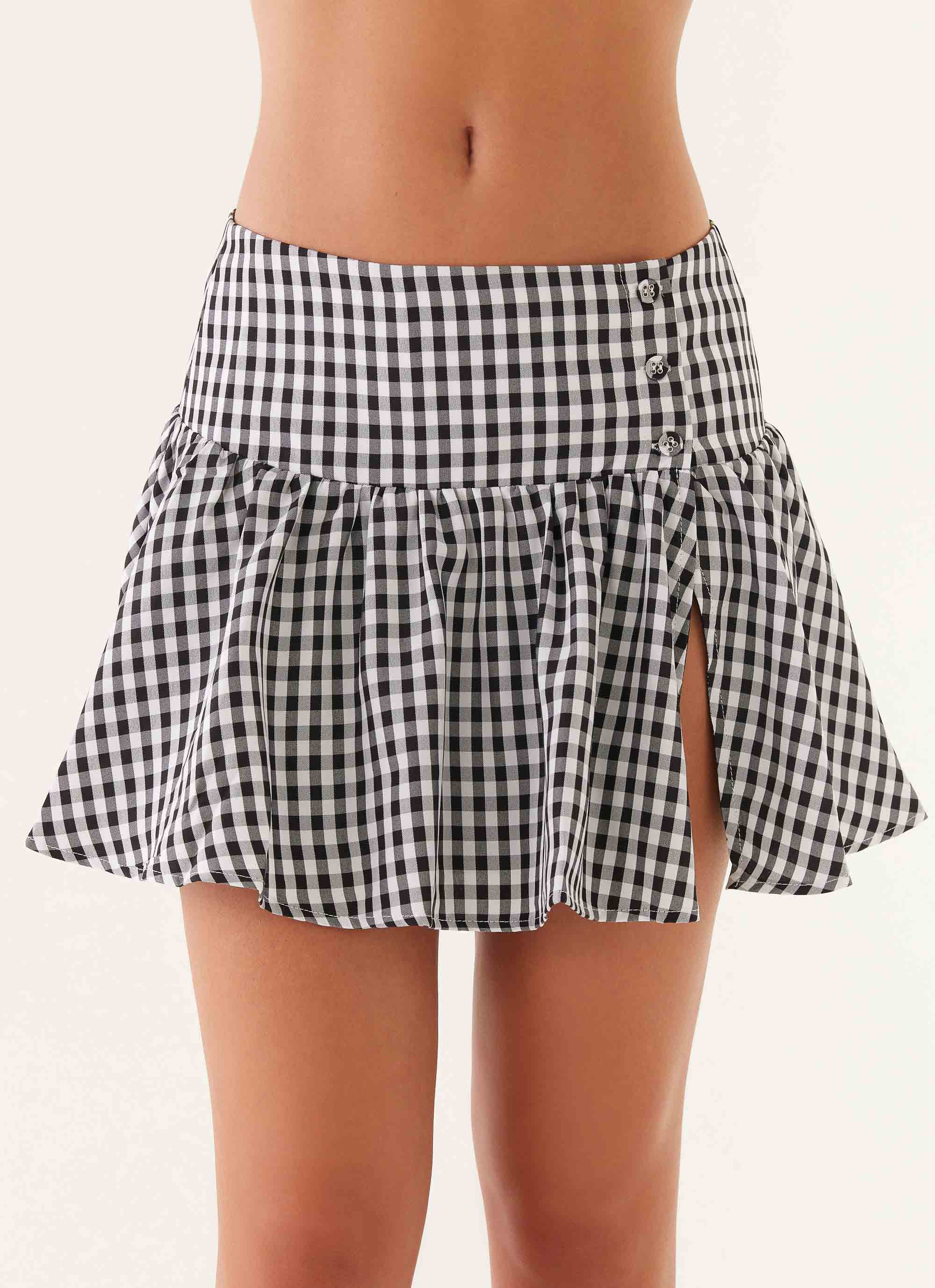 Bellamy Mini Skirt - Black Gingham - Image 5