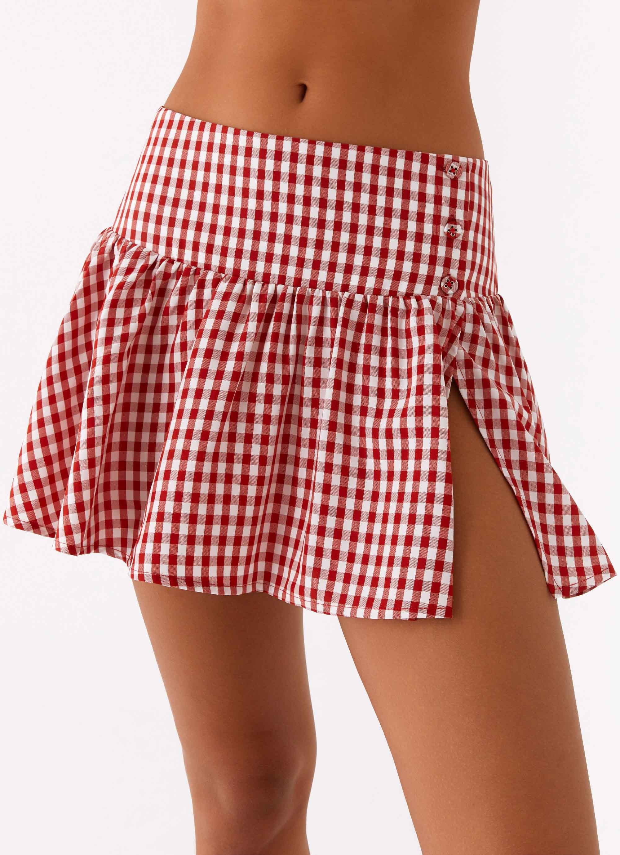 Bellamy Mini Skirt - Red Gingham - Image 5
