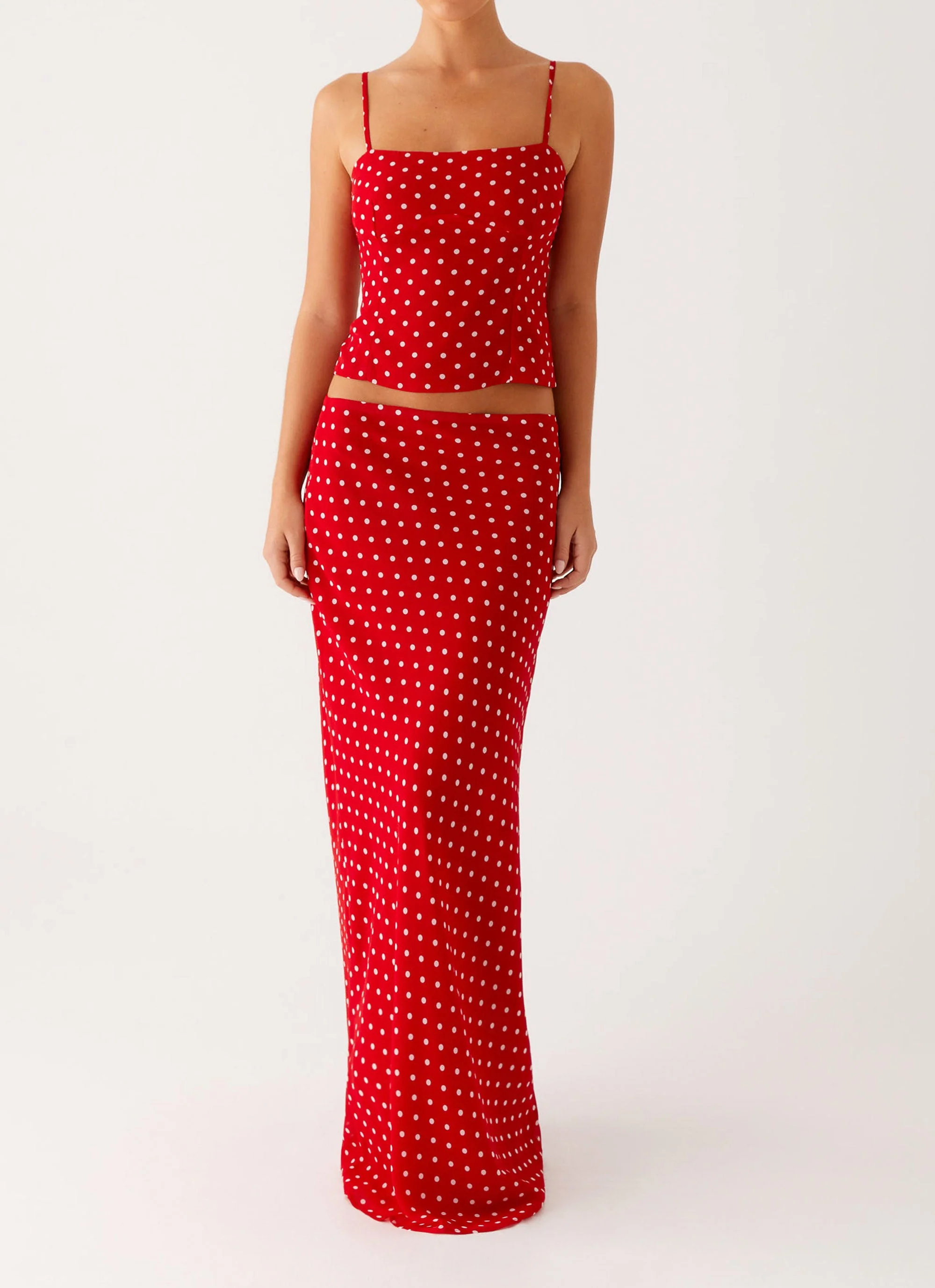 Bendita Maxi Skirt - Red Polka Dot - Image 2