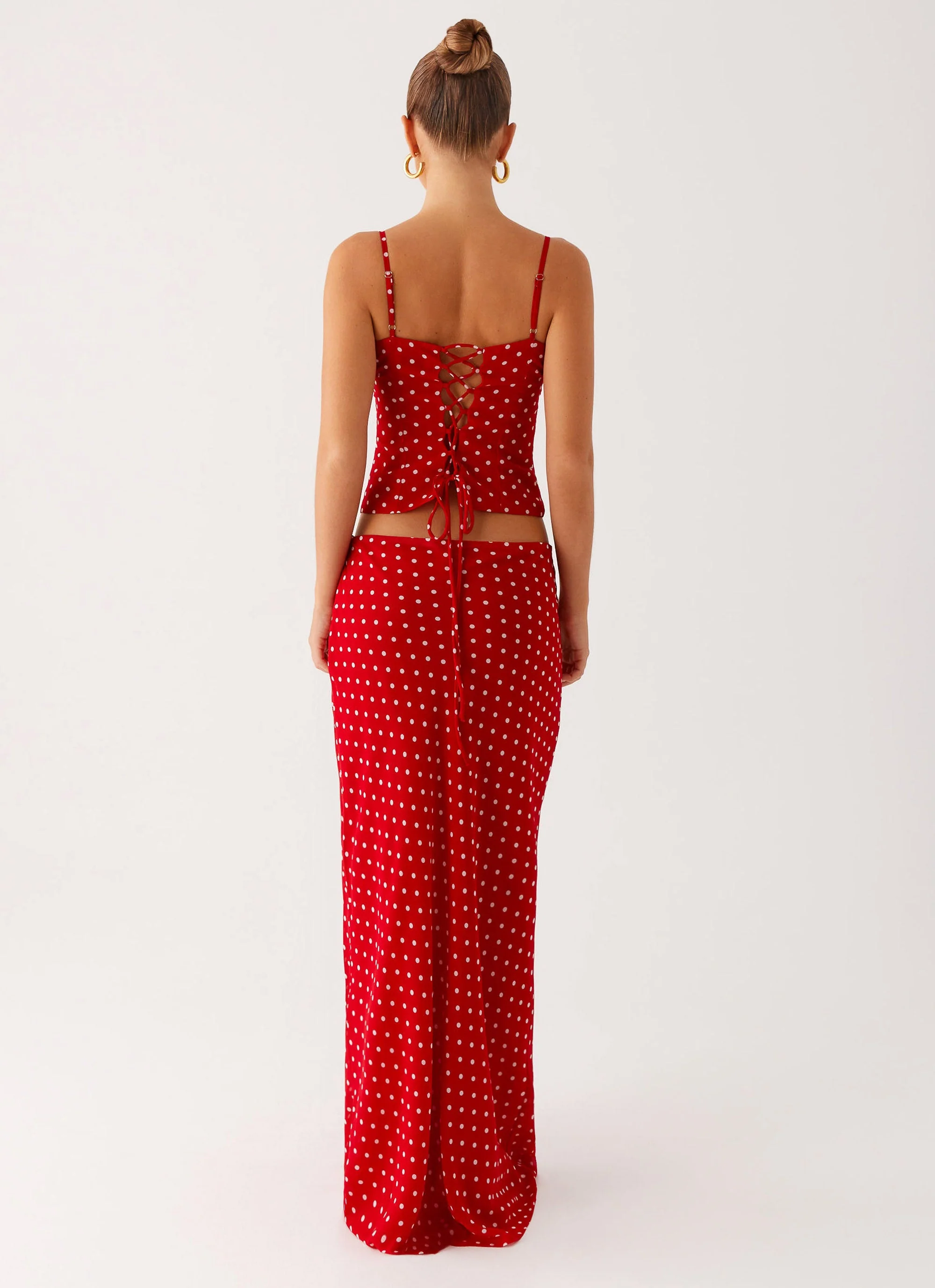 Bendita Maxi Skirt - Red Polka Dot - Image 4