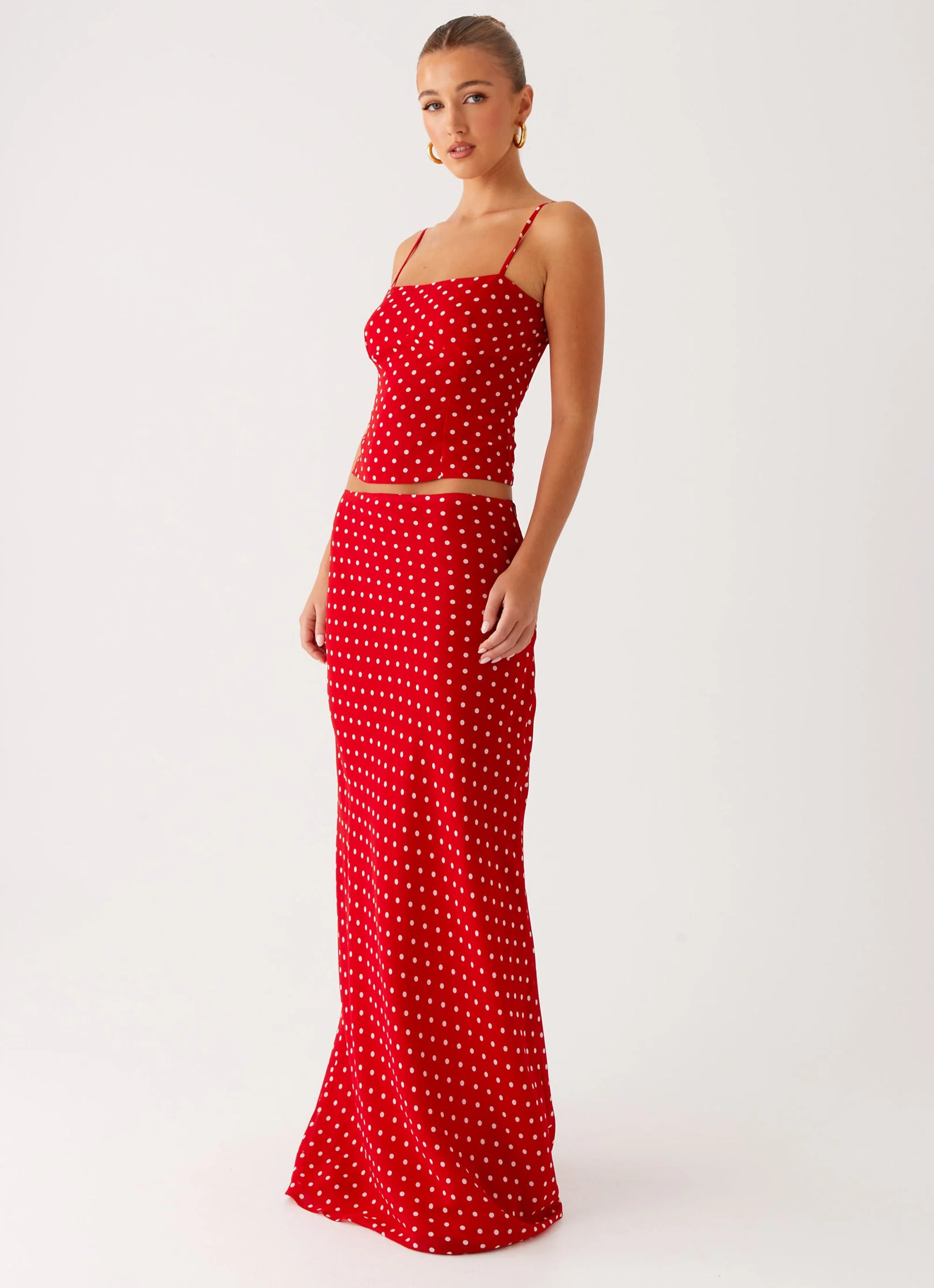 Bendita Maxi Skirt - Red Polka Dot - Image 5
