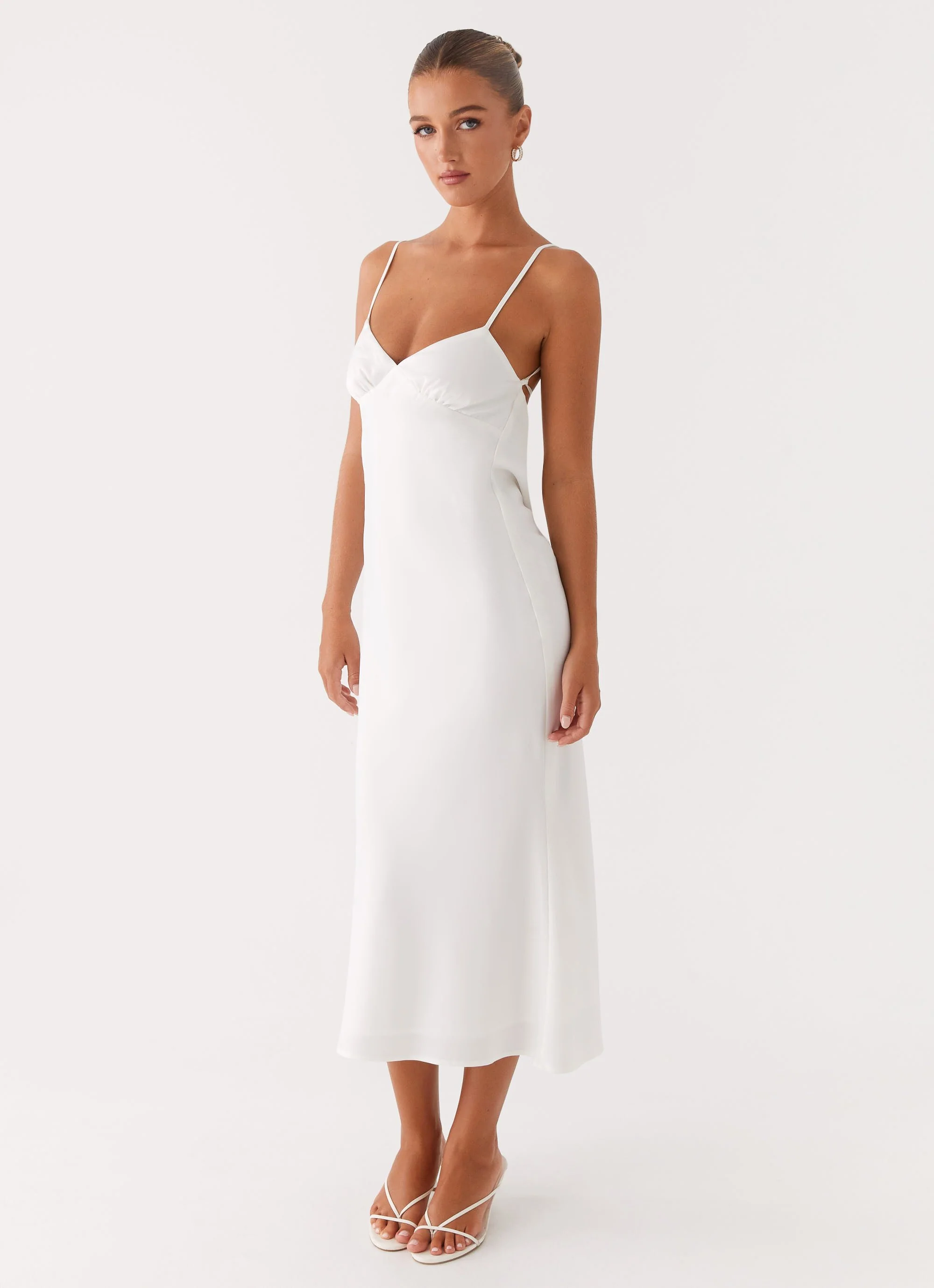 Bentley Midi Dress - White - Image 5
