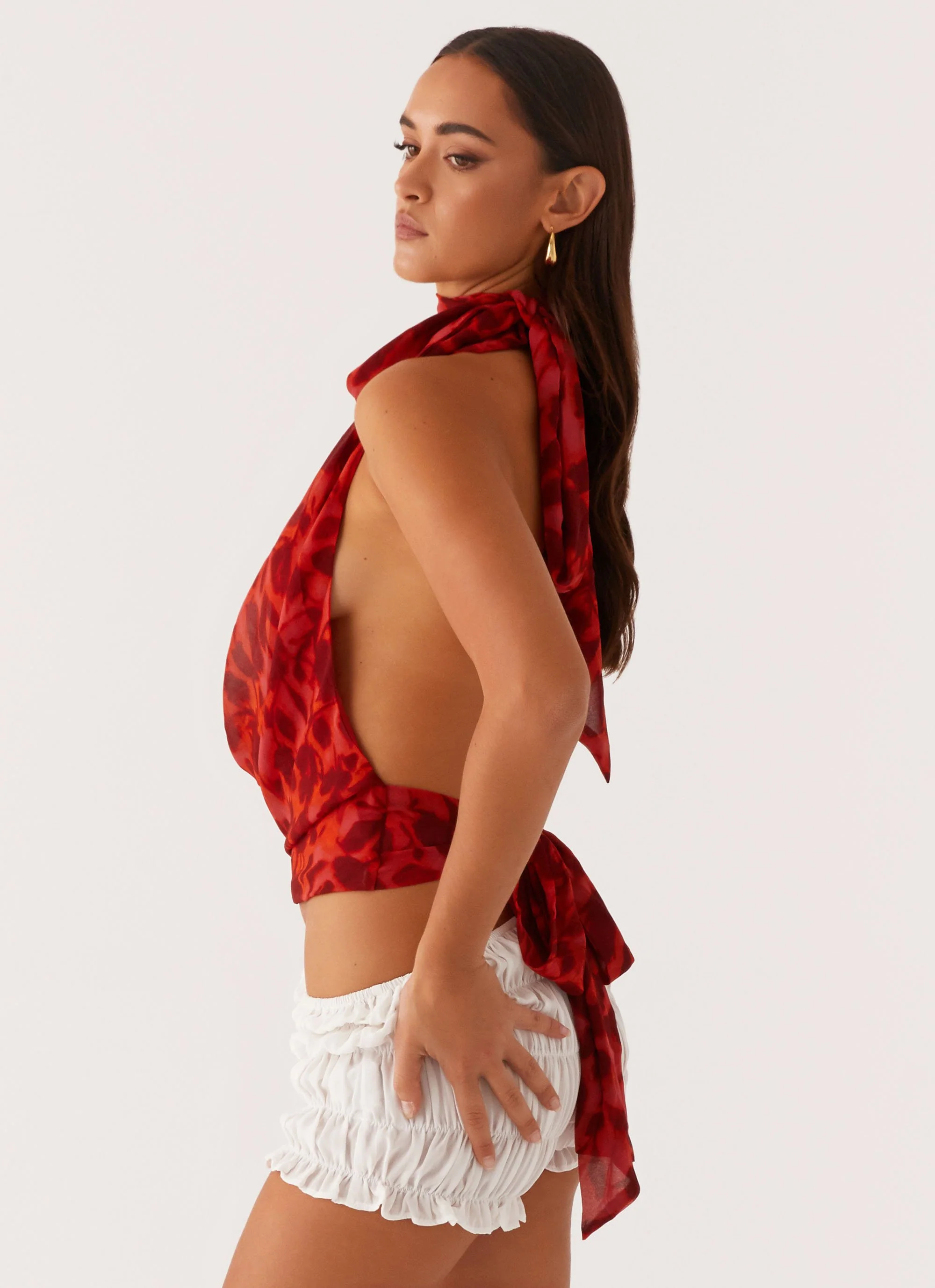 Best Self Top - Deep Red Floral - Image 4