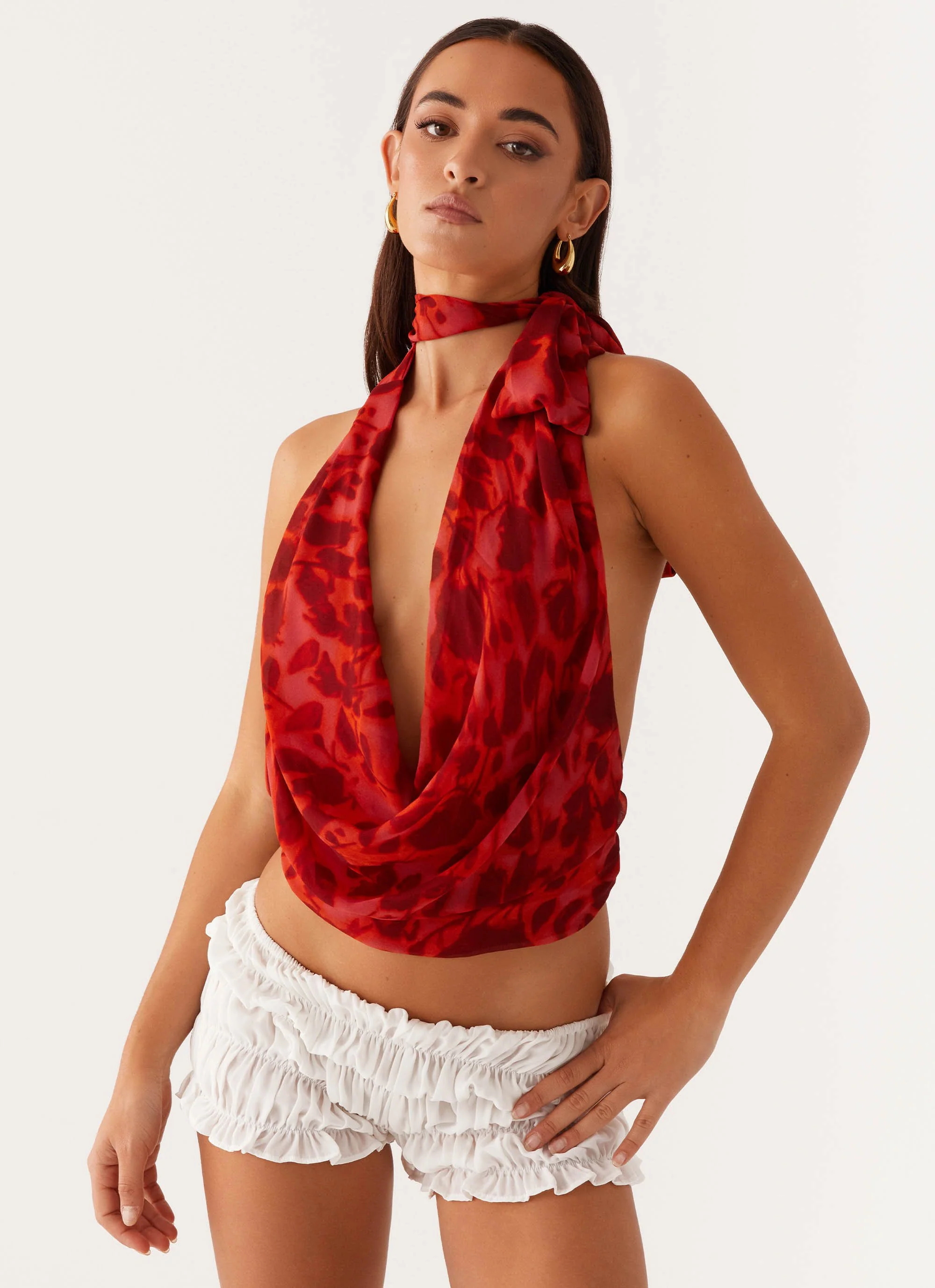 Best Self Top - Deep Red Floral - Image 8