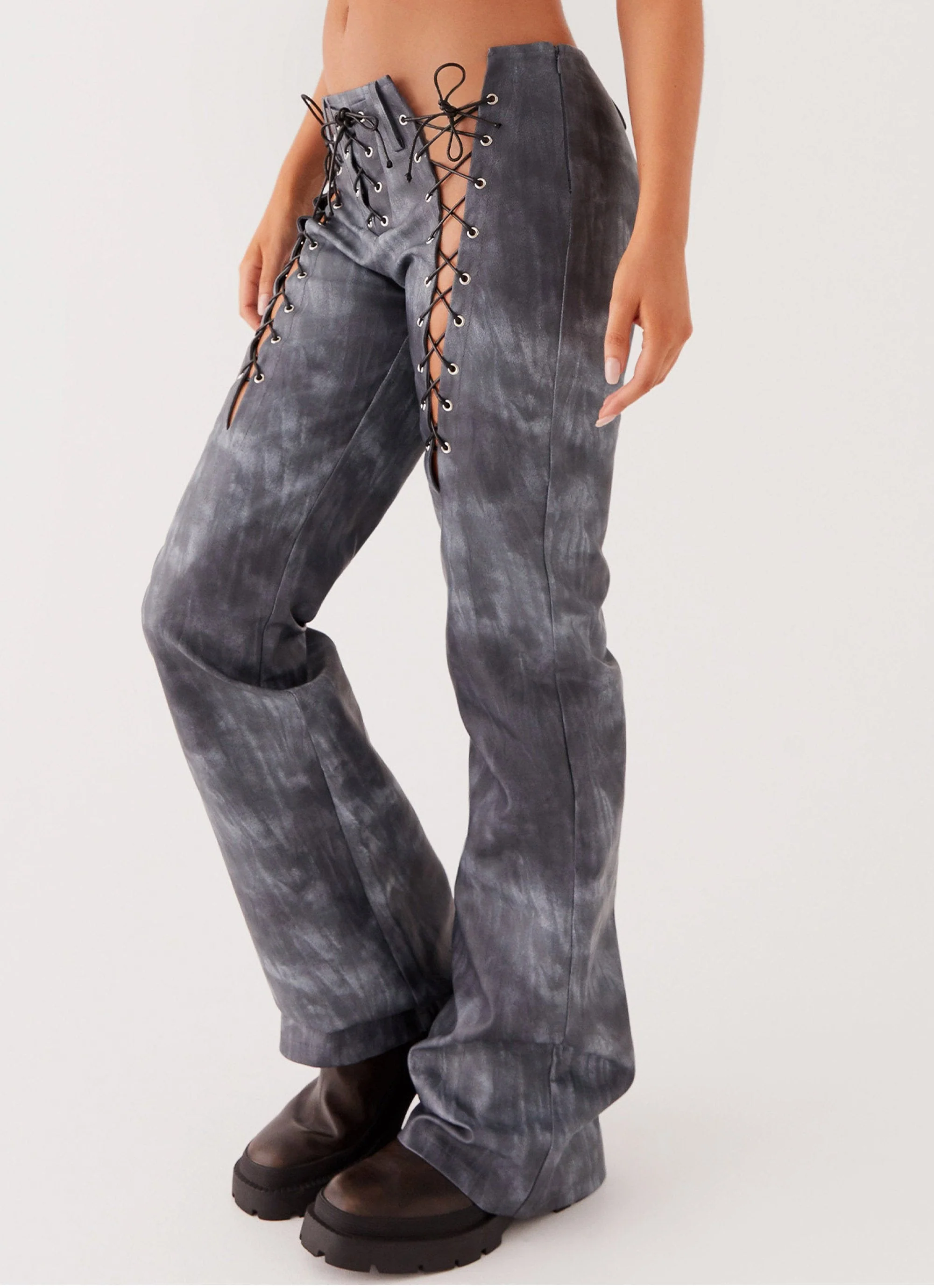 Better When I'm Dancing Lace Up Pants - Graphite - Image 3
