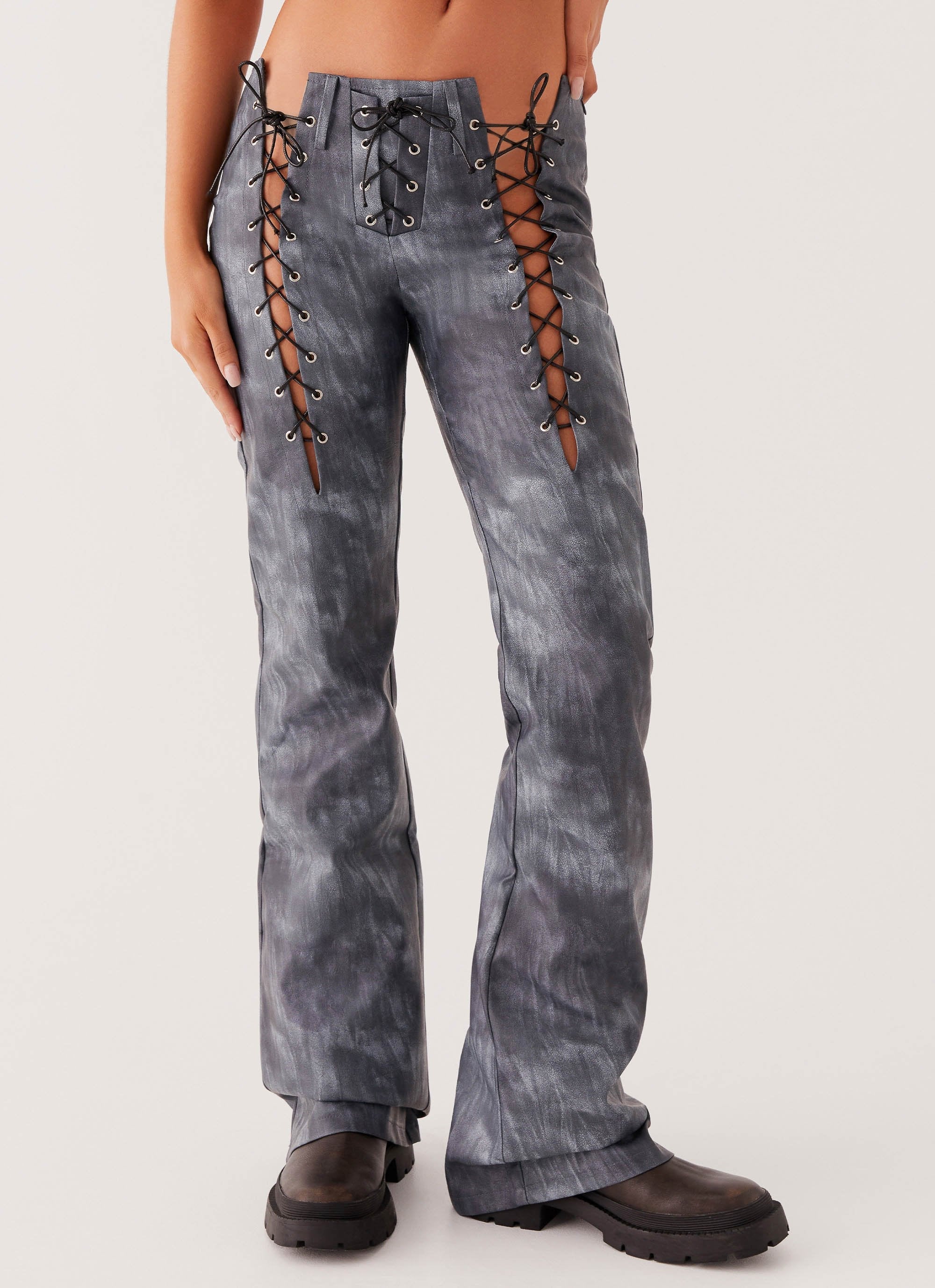 Better When I'm Dancing Lace Up Pants - Graphite - Image 5