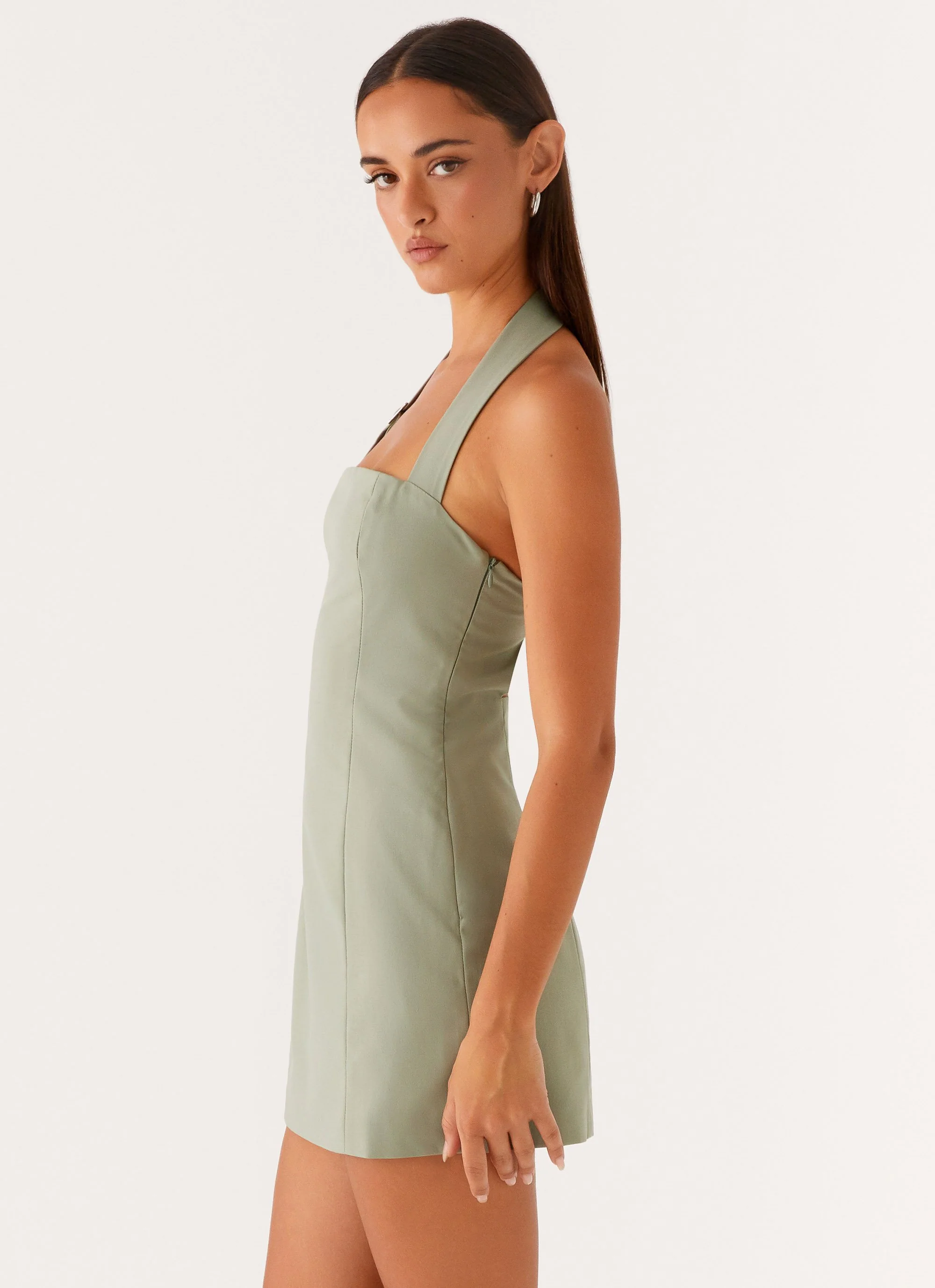 Bianca Halter Dress - Sage - Image 3