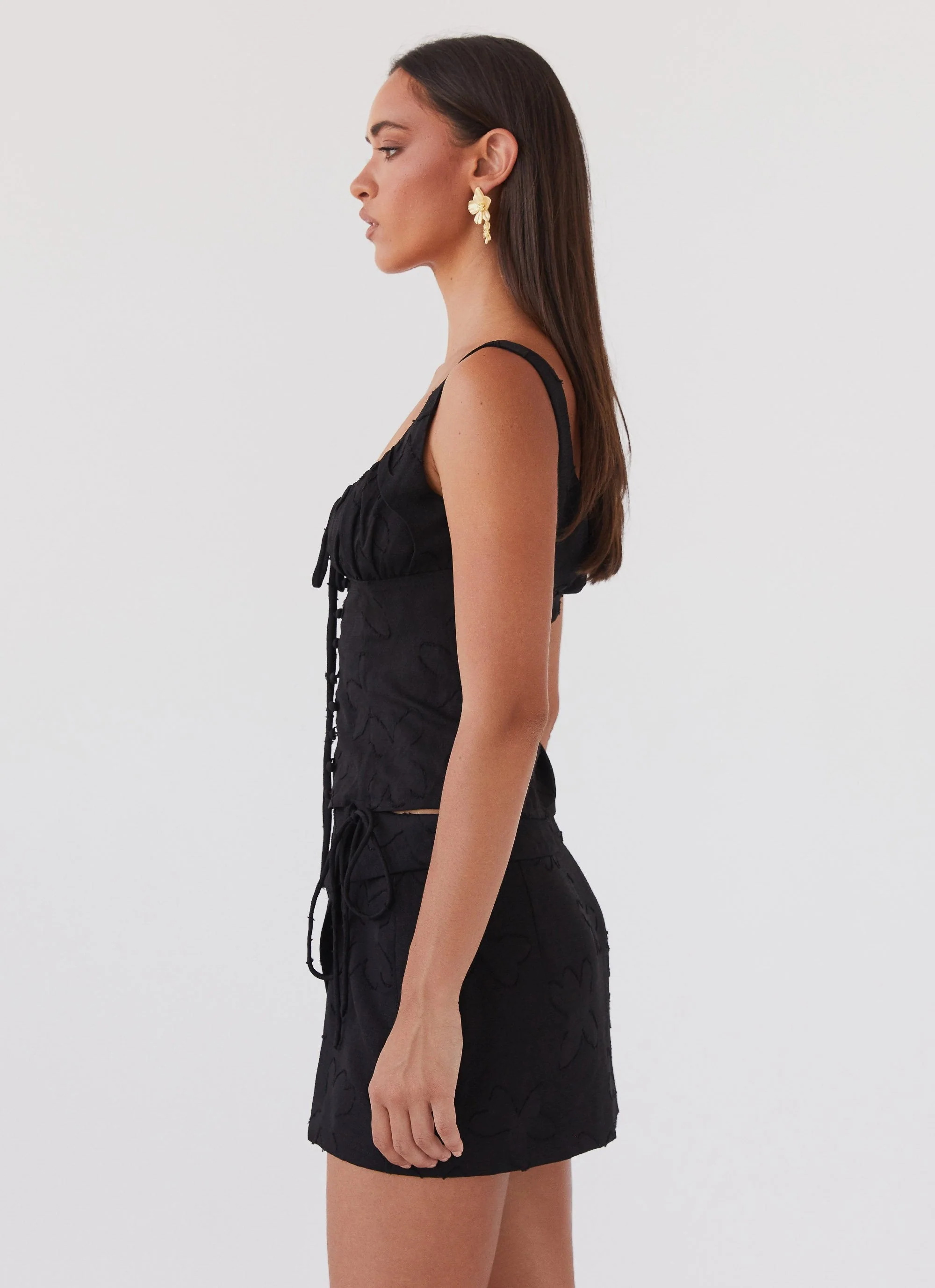 Bianka Tie Top - Black Petal - Image 3