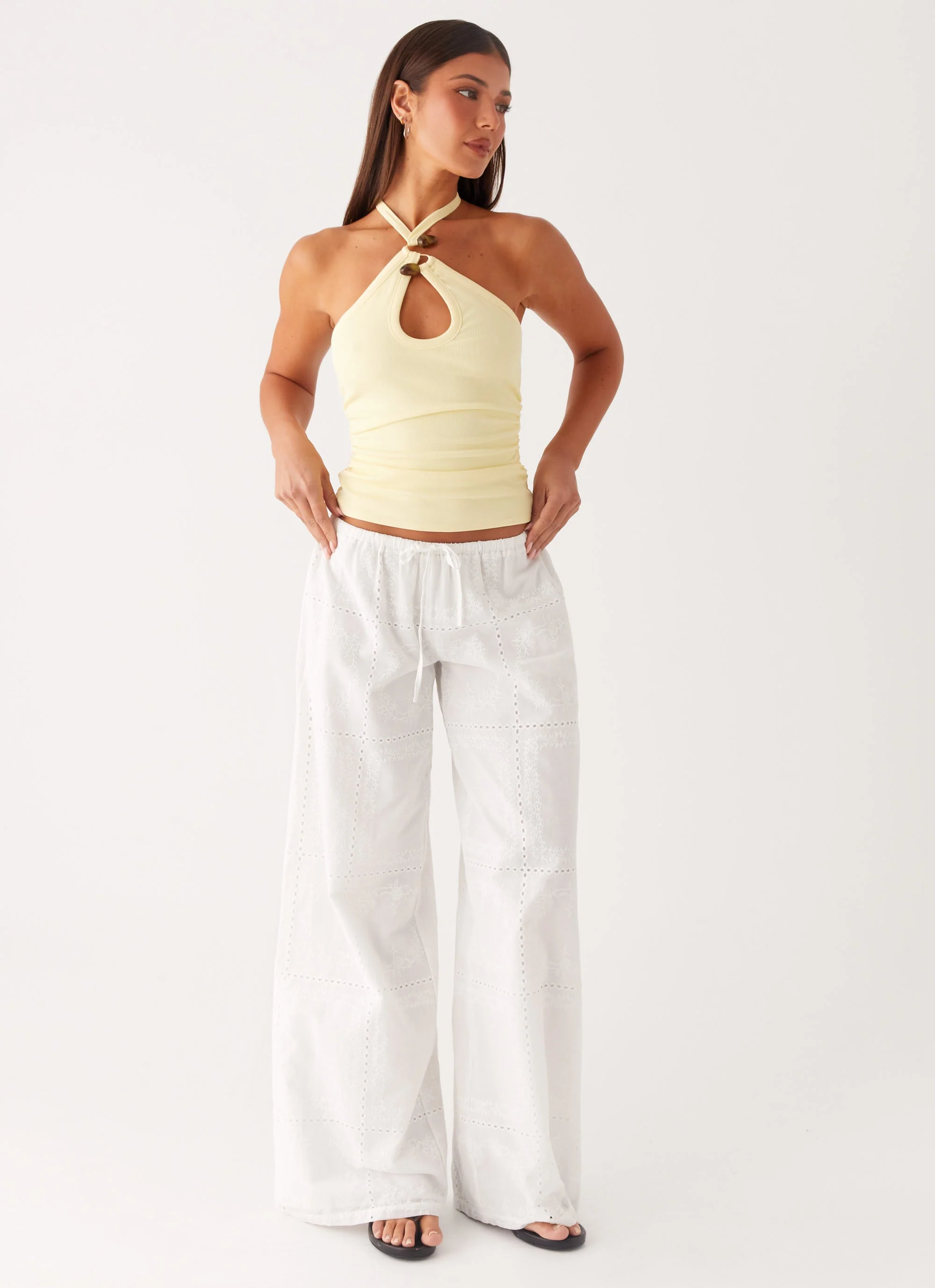 Bille Low Rise Pants - White - Image 6