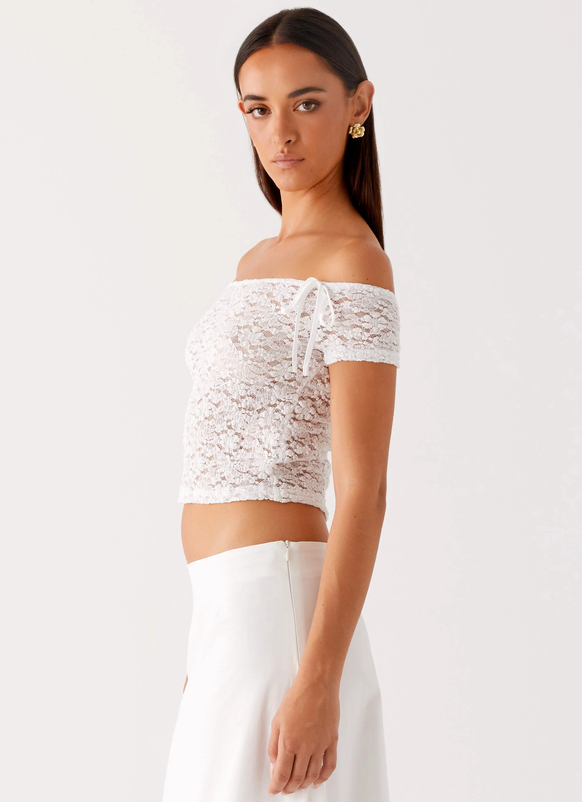 Billie Lace Top - Ivory - Image 3