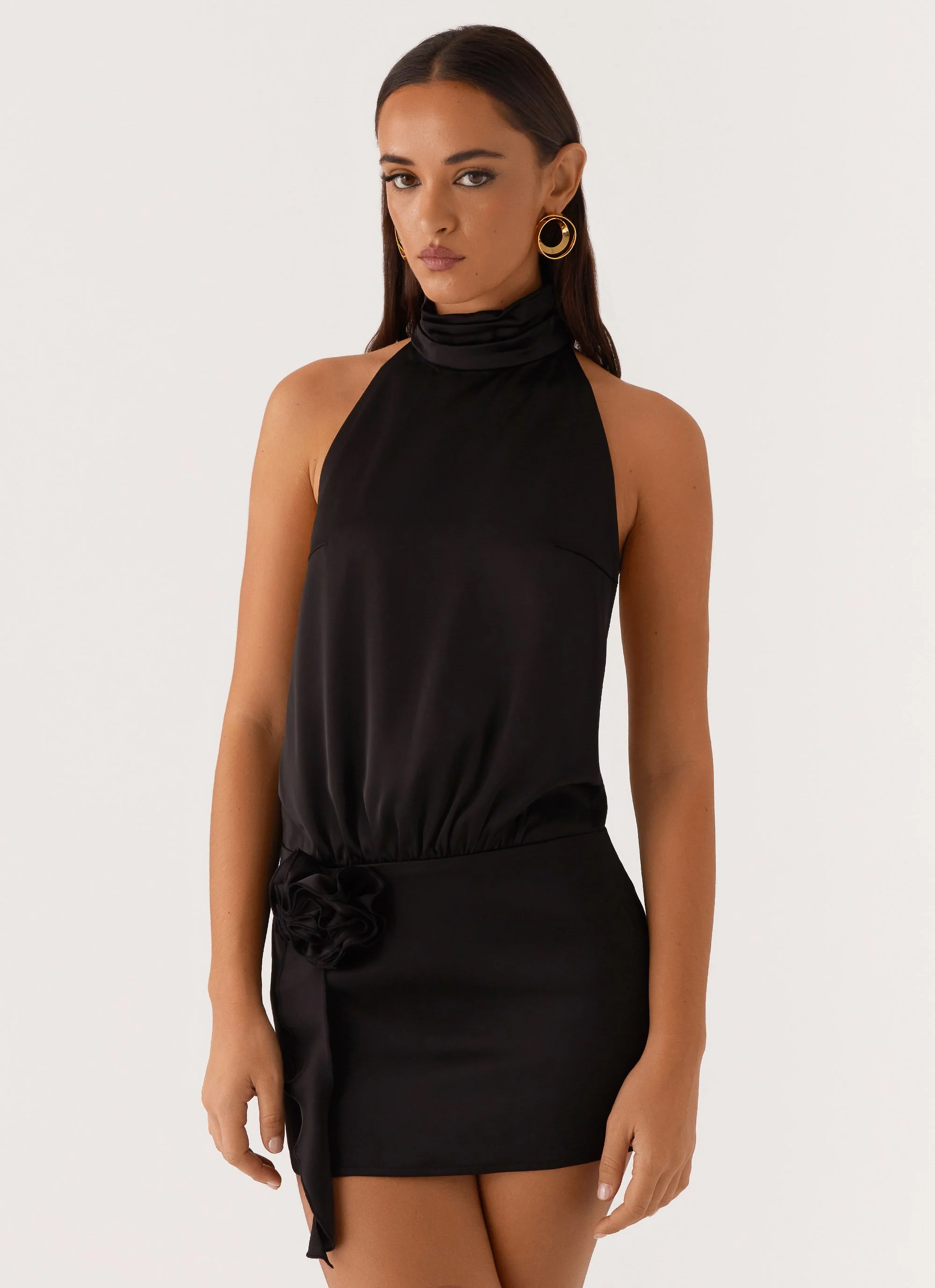 Birdie Halterneck Mini Dress - Black - Image 6