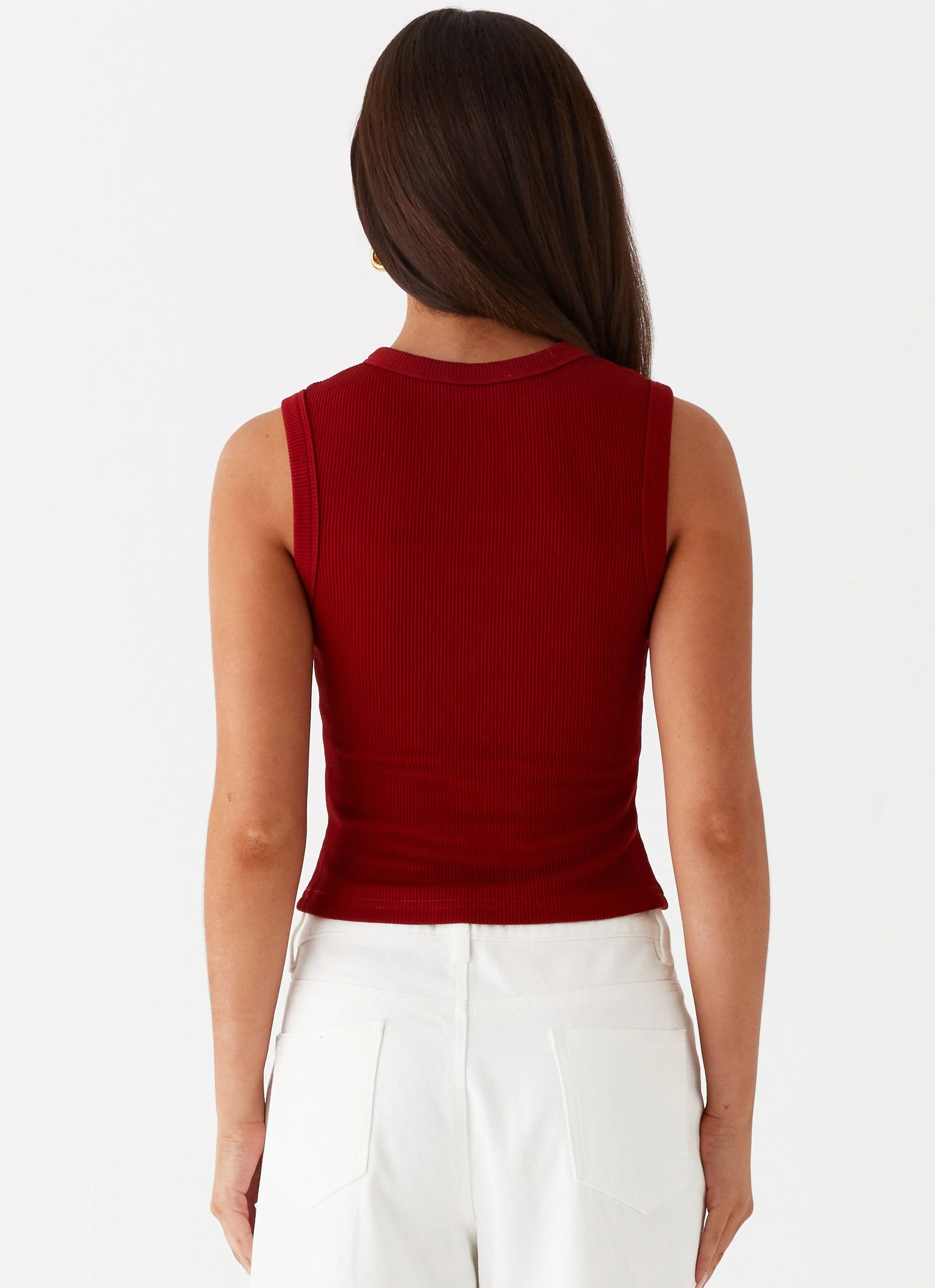 Blair Buttoned Tank Top - Ribbed Knit - Image 4