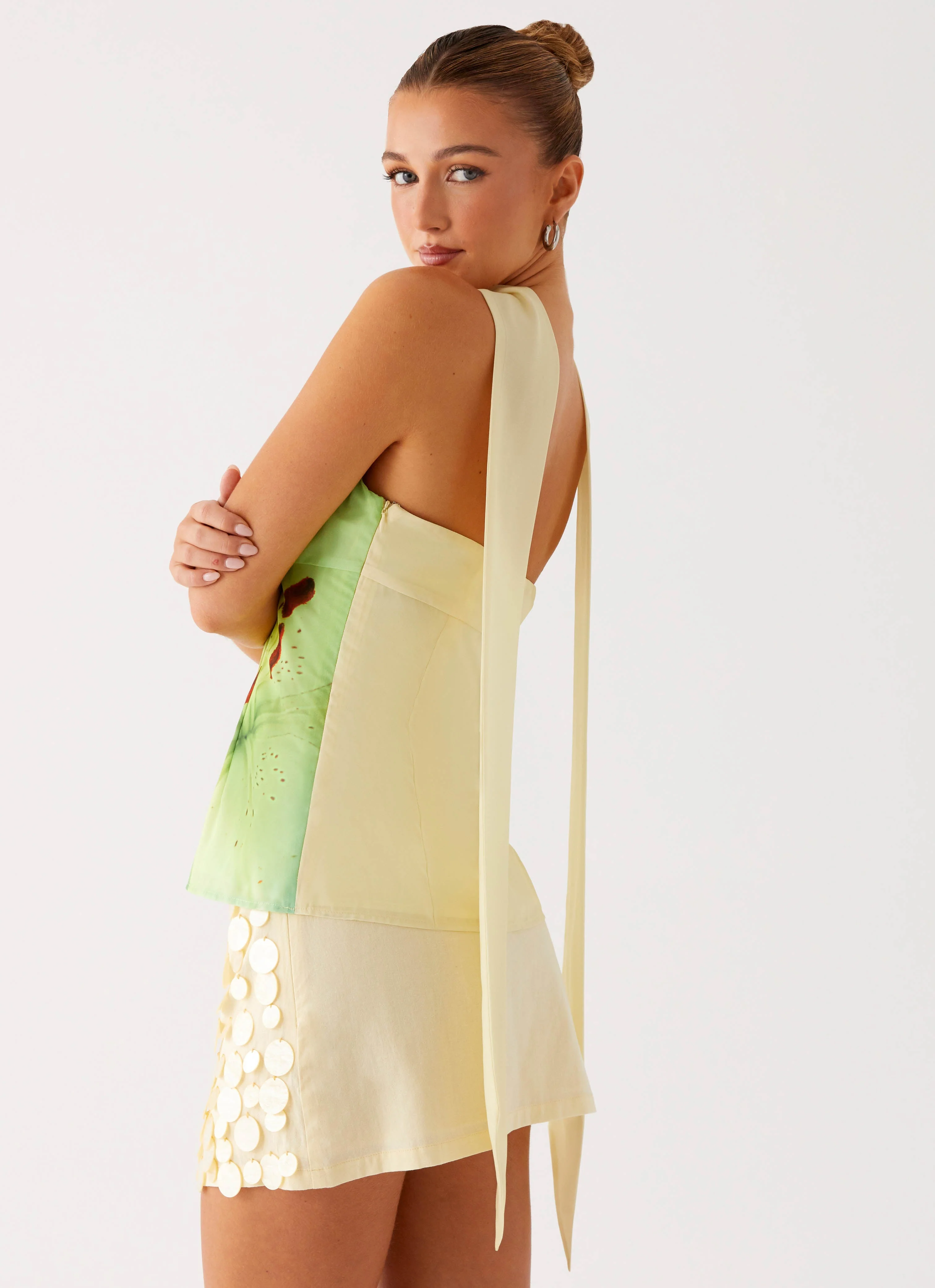 Blaise Scarf Top - Yellow Floral - Image 2