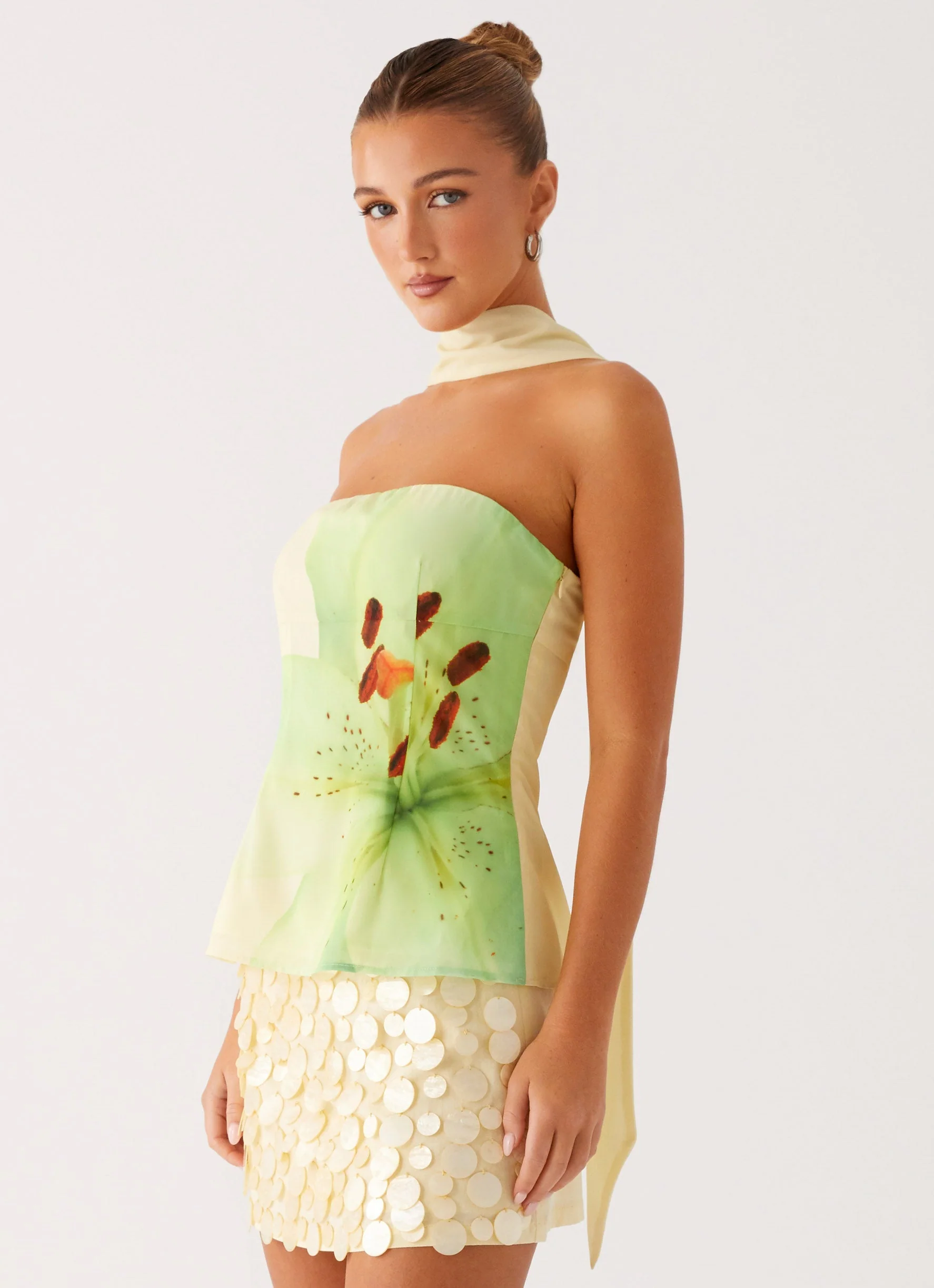 Blaise Scarf Top - Yellow Floral - Image 5