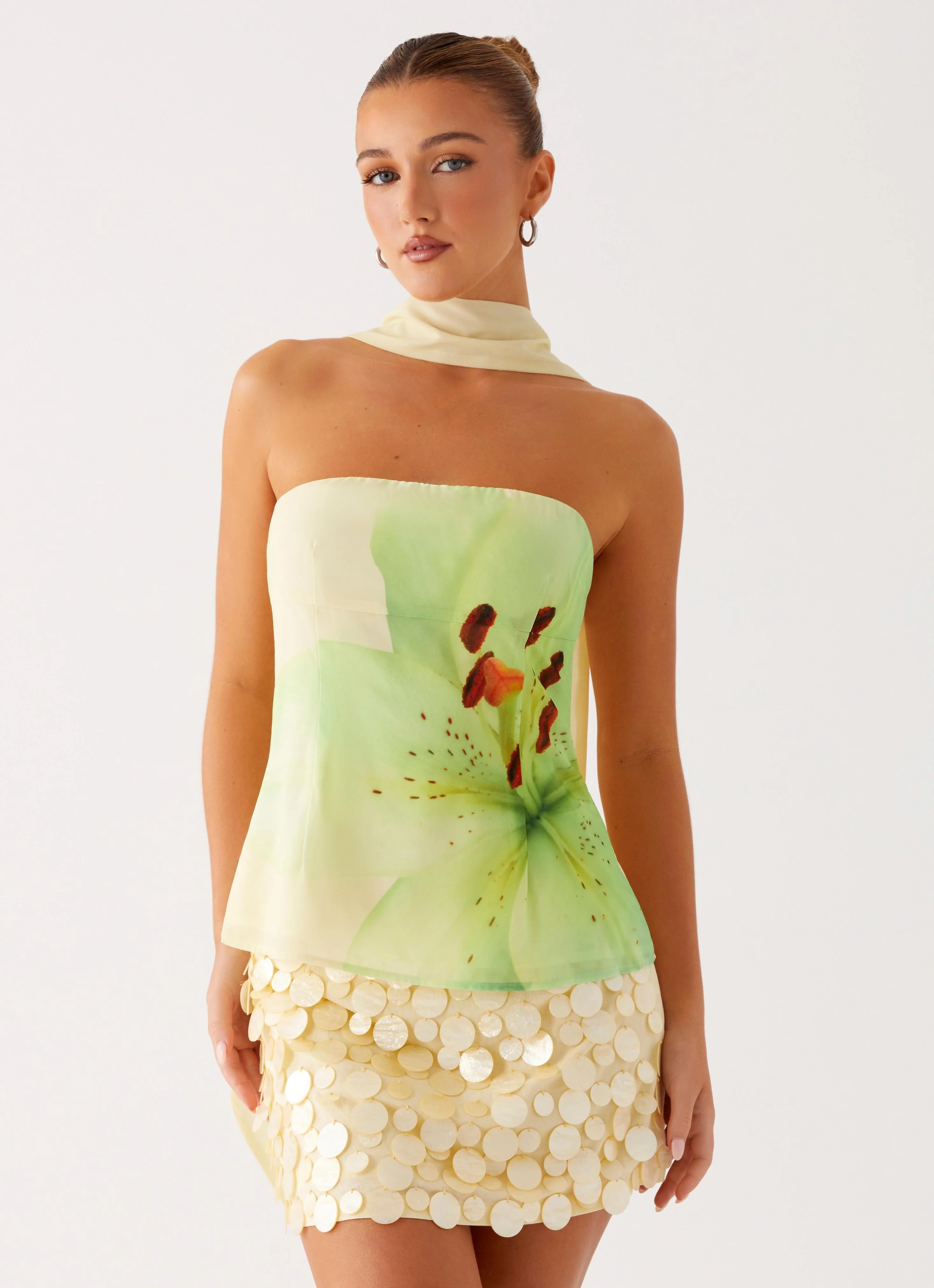 Blaise Scarf Top - Yellow Floral - Image 6