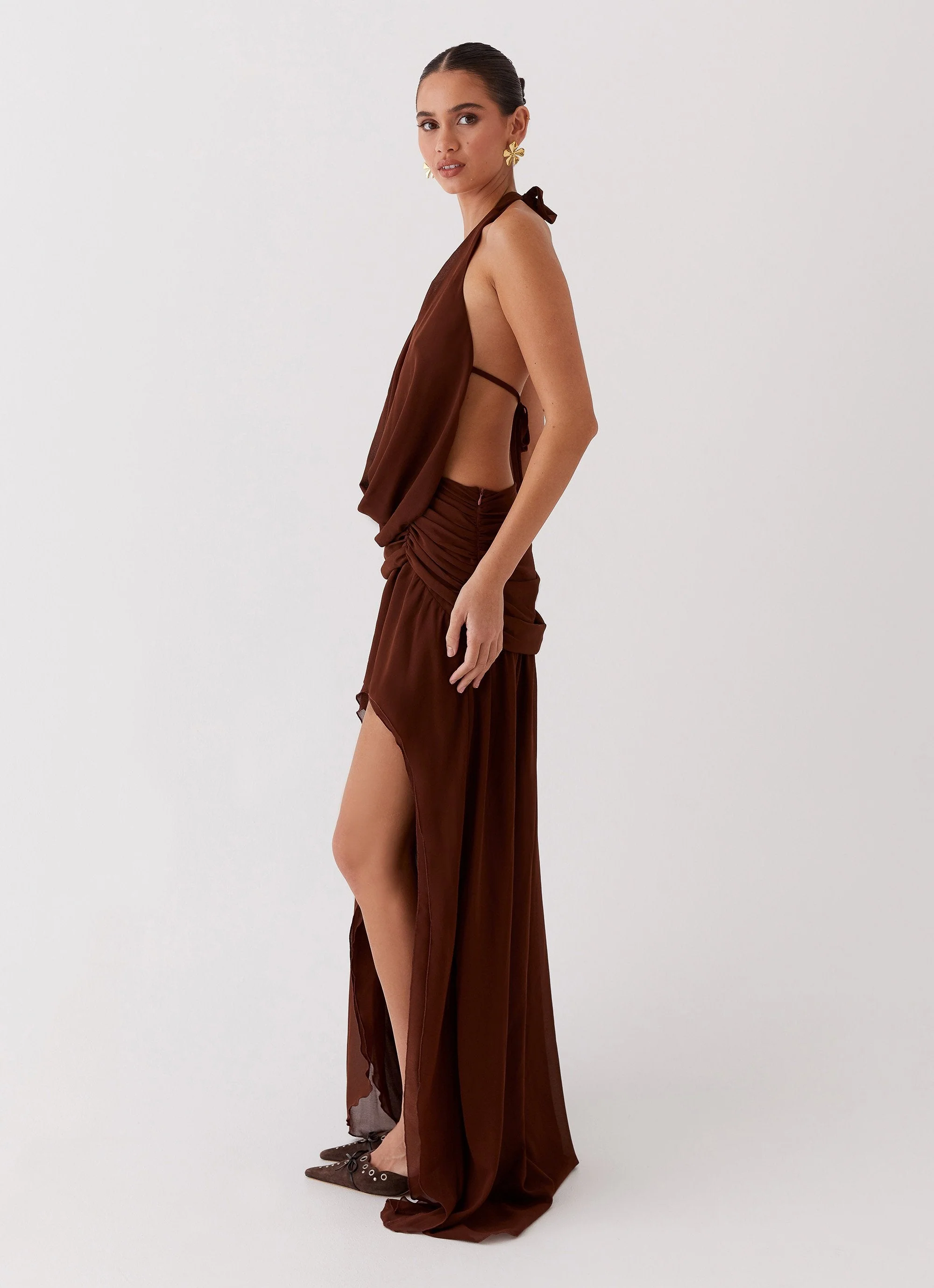 Blake Rose Maxi Dress - Brown - Image 2