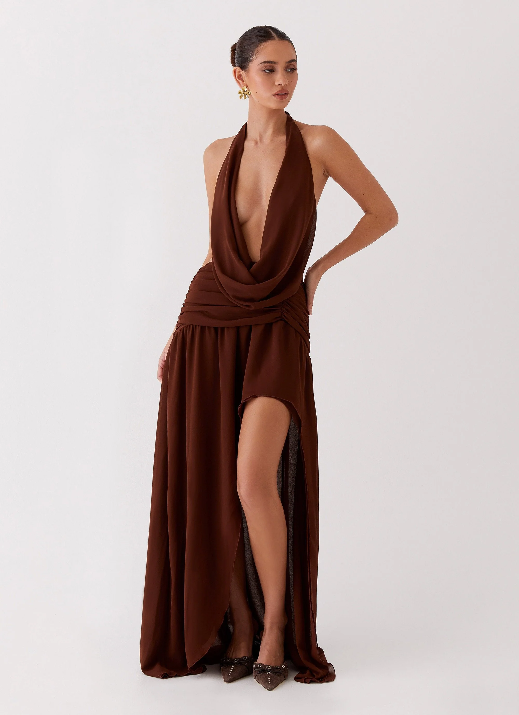 Blake Rose Maxi Dress - Brown - Image 4