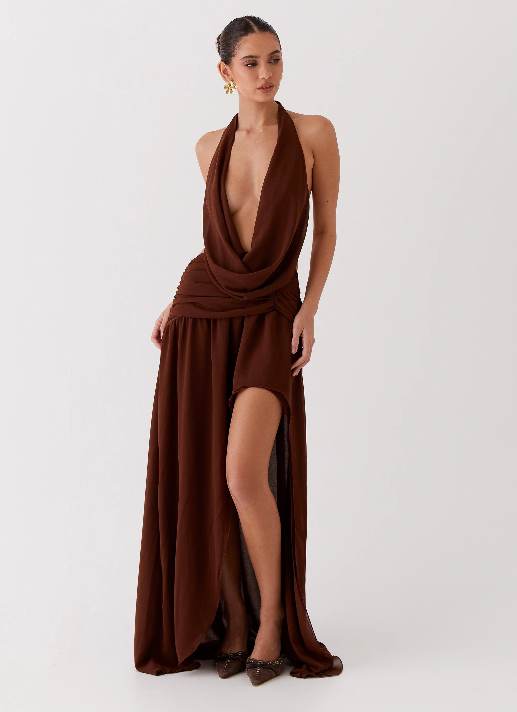 Blake Rose Maxi Dress - Brown - Image 5
