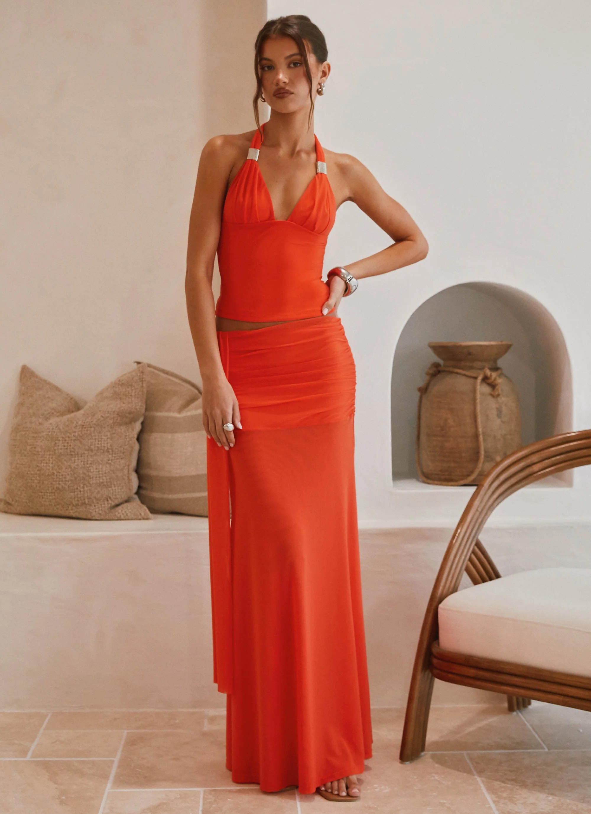 Blaze Maxi Skirt - Fire Red - Image 4