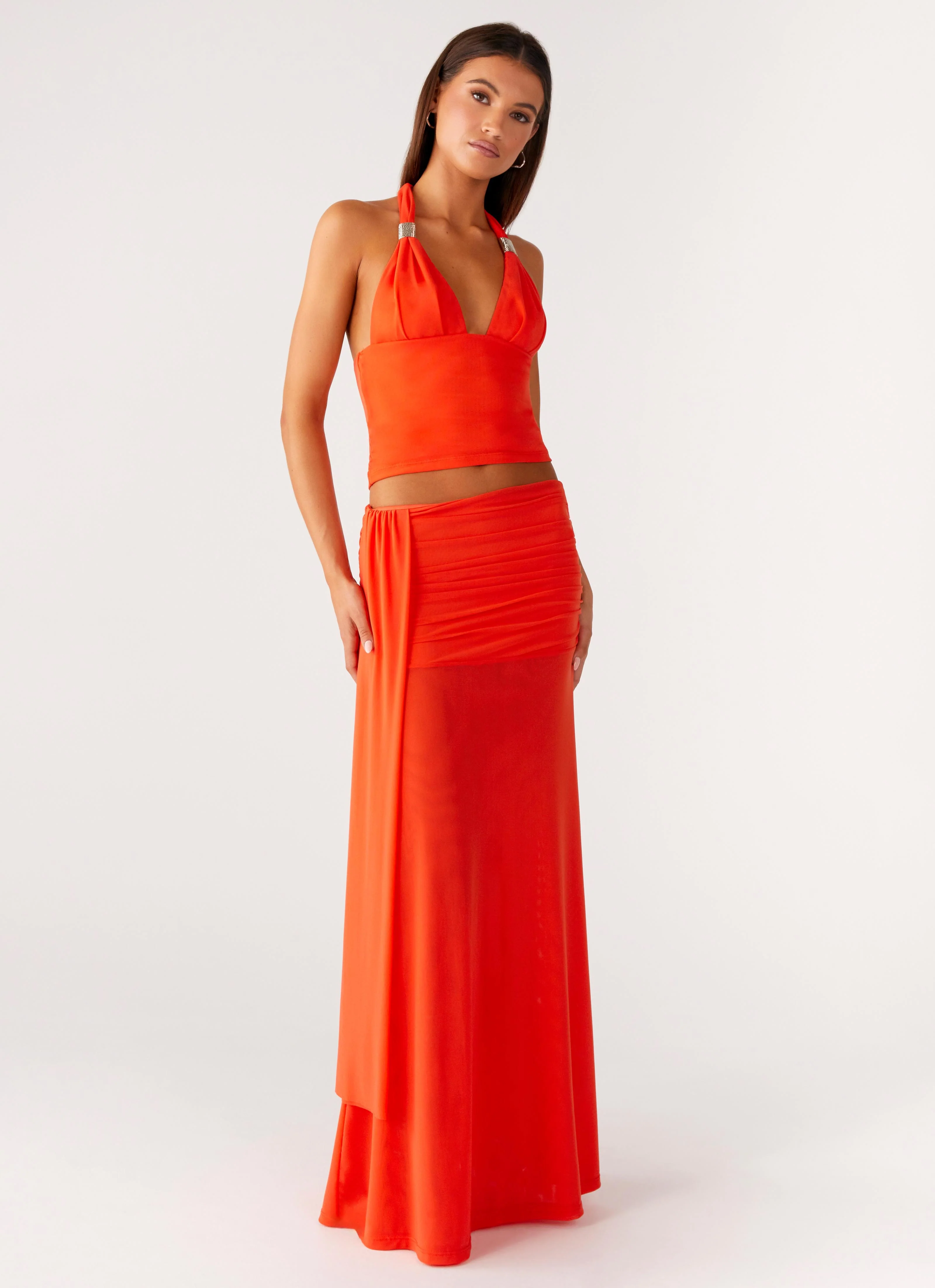 Blaze Maxi Skirt - Fire Red - Image 8
