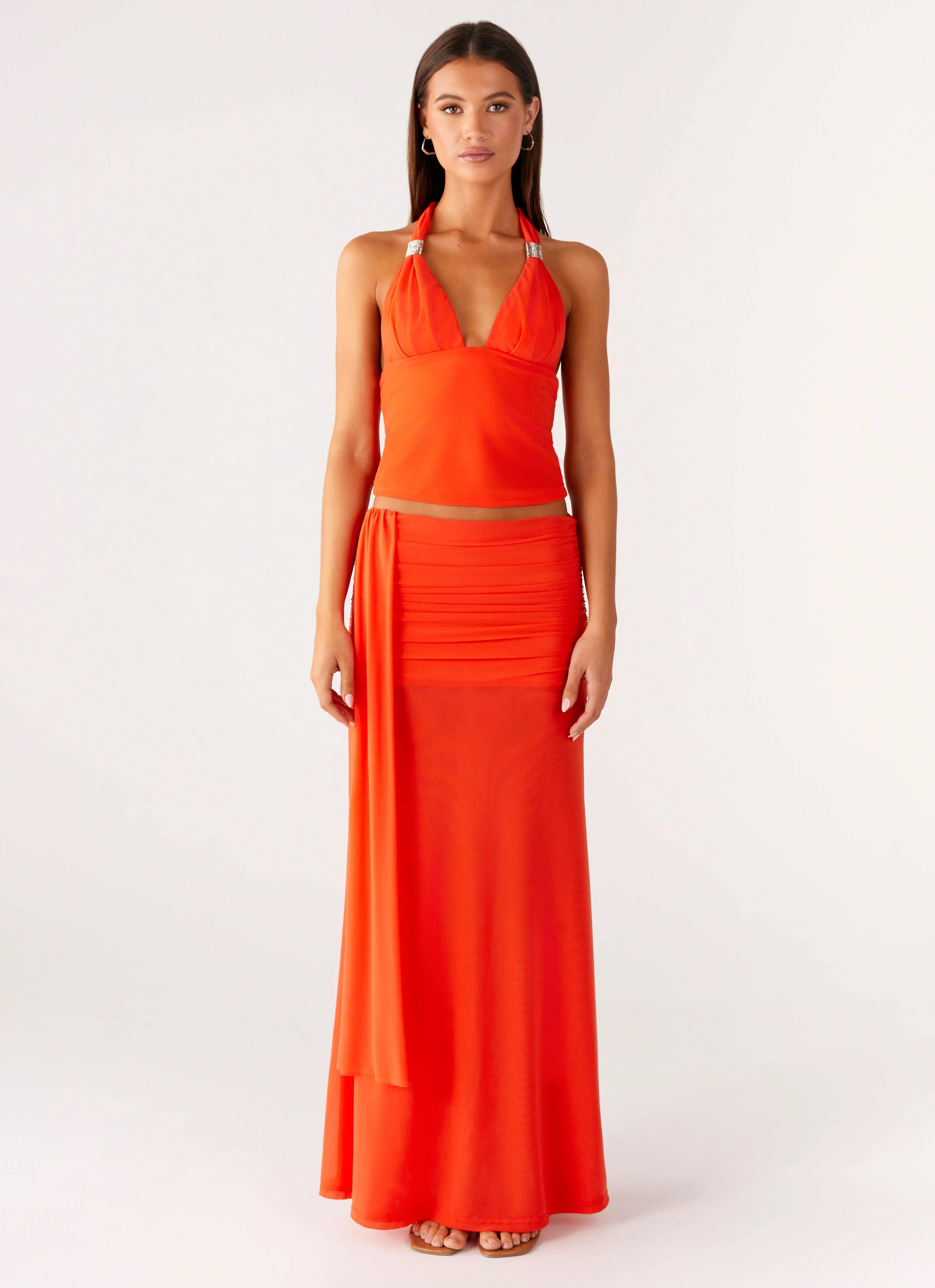 Blaze Maxi Skirt - Fire Red - Image 9