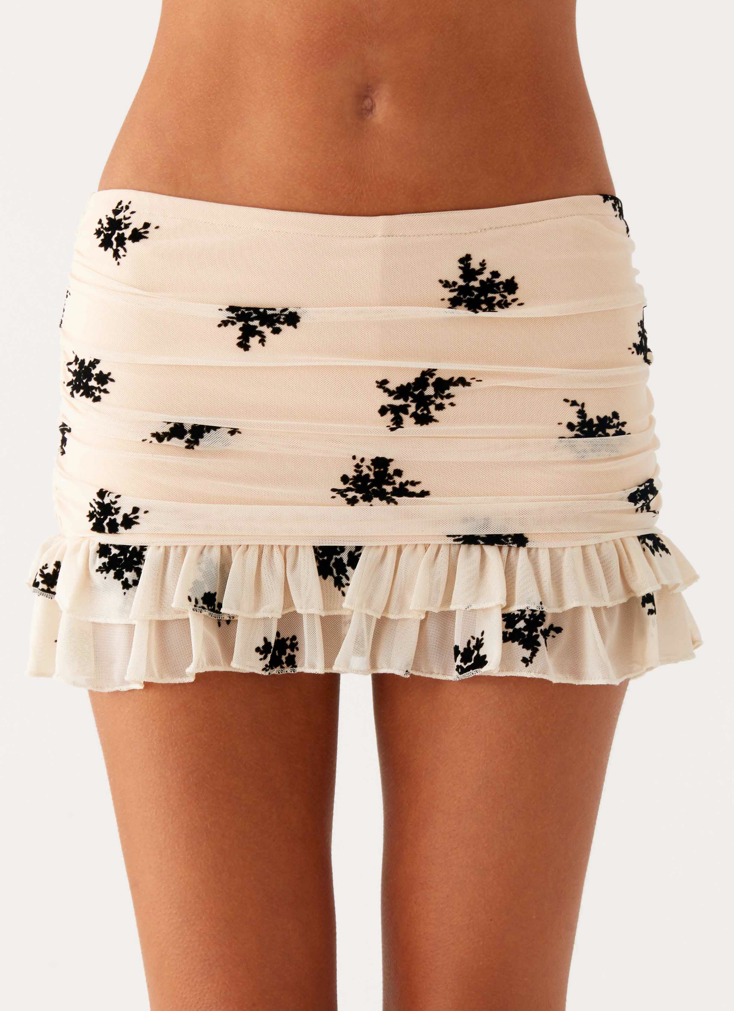Blind Faith Flock Mini Skort - Cream - Image 5
