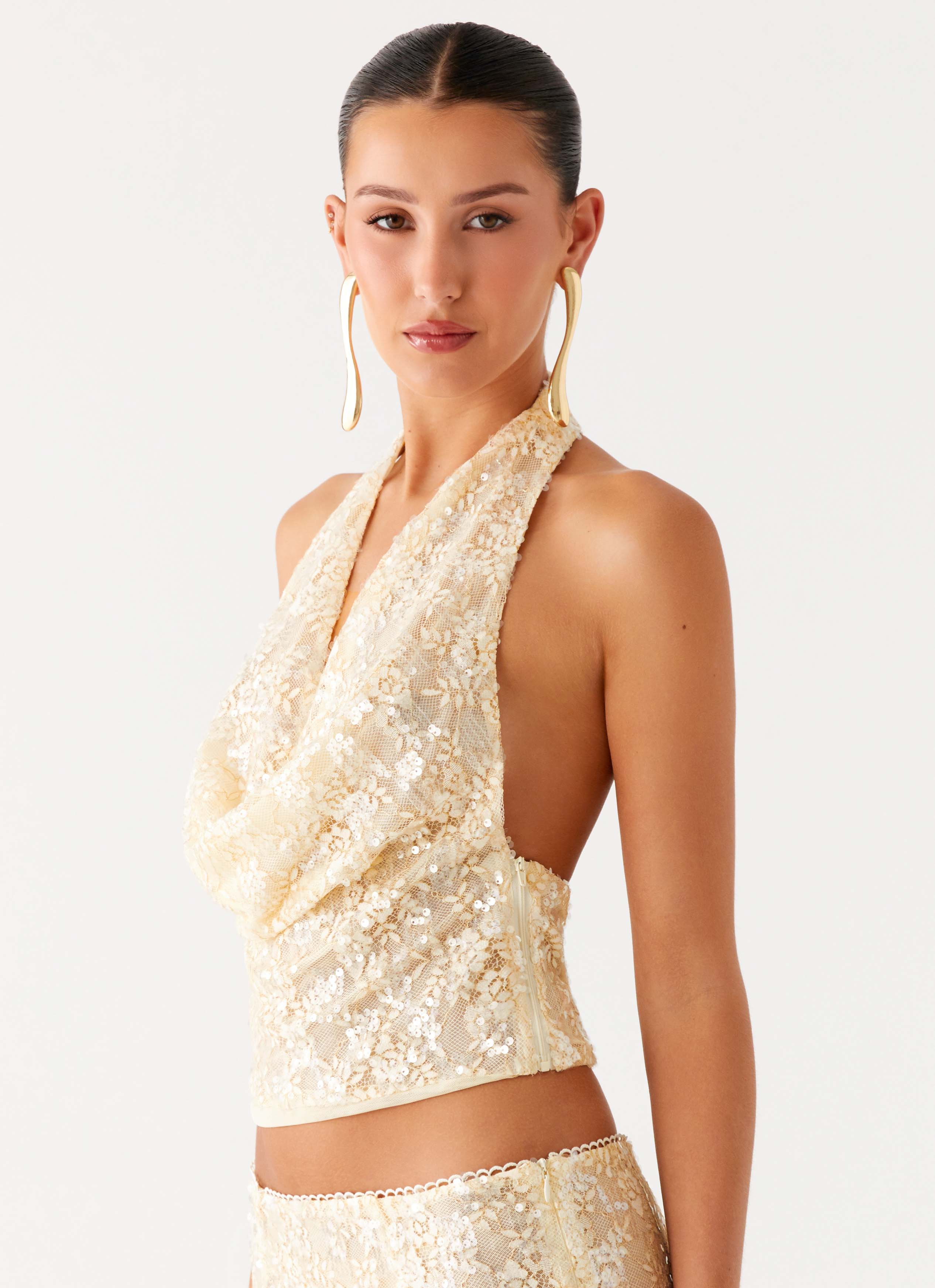 Bling It On Cowl Top - Ivory - Image 6
