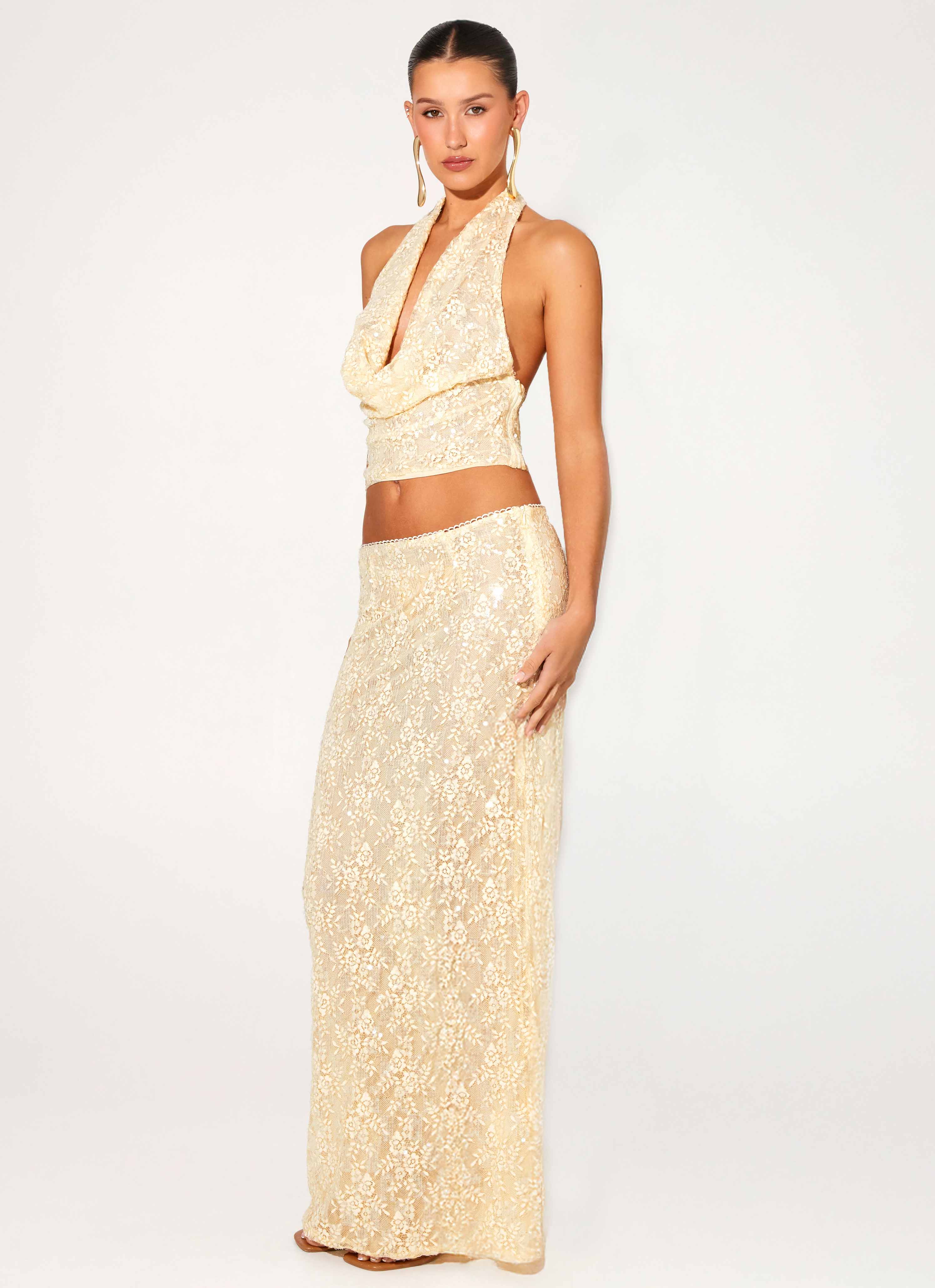 Bling It On Maxi Skirt - Ivory - Image 7