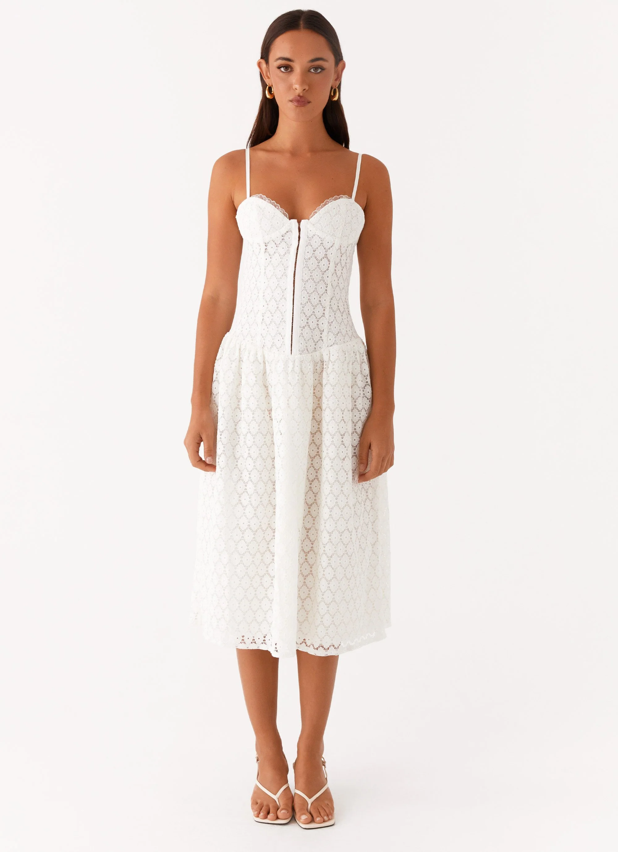 Blooming Corset Midi Dress - White - Image 2