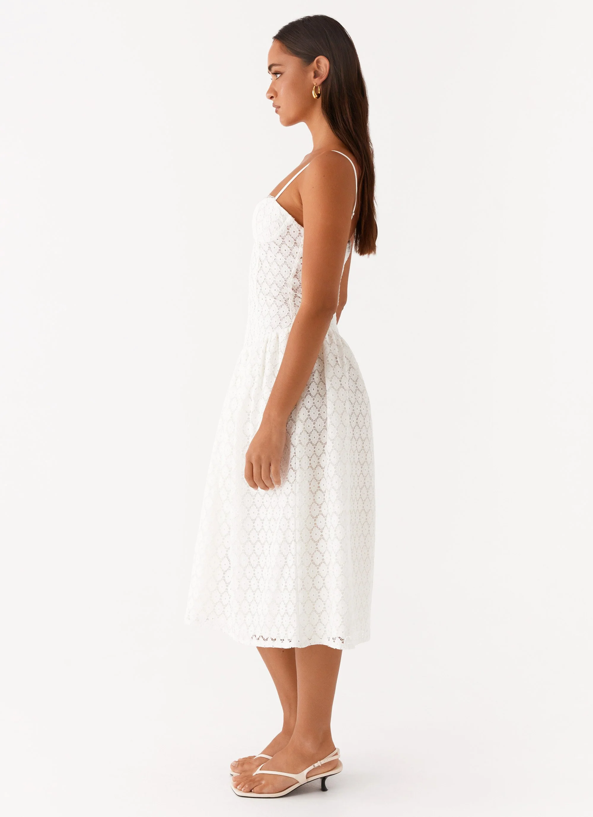 Blooming Corset Midi Dress - White - Image 3