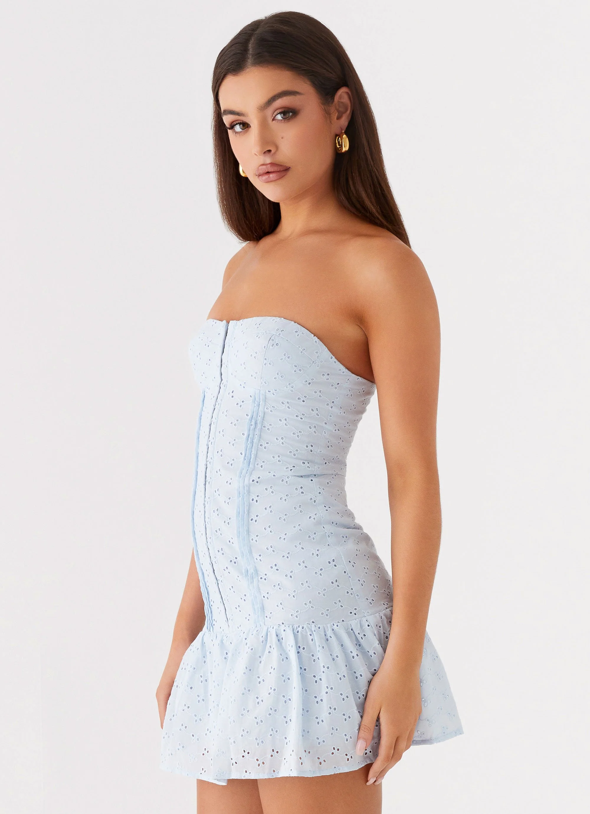 Bloomsbury Bustier Mini Dress - Blue - Image 5