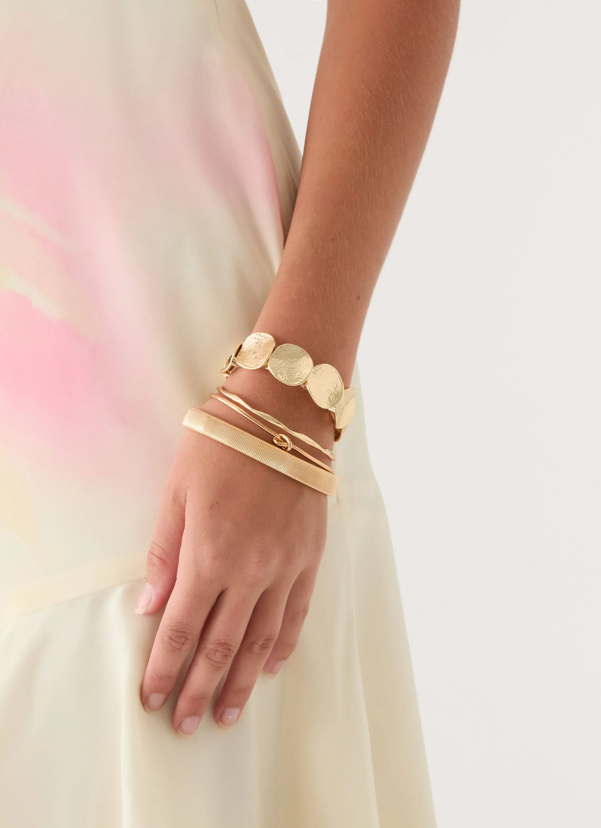 Blossom Stack Bracelets - Gold - Image 2