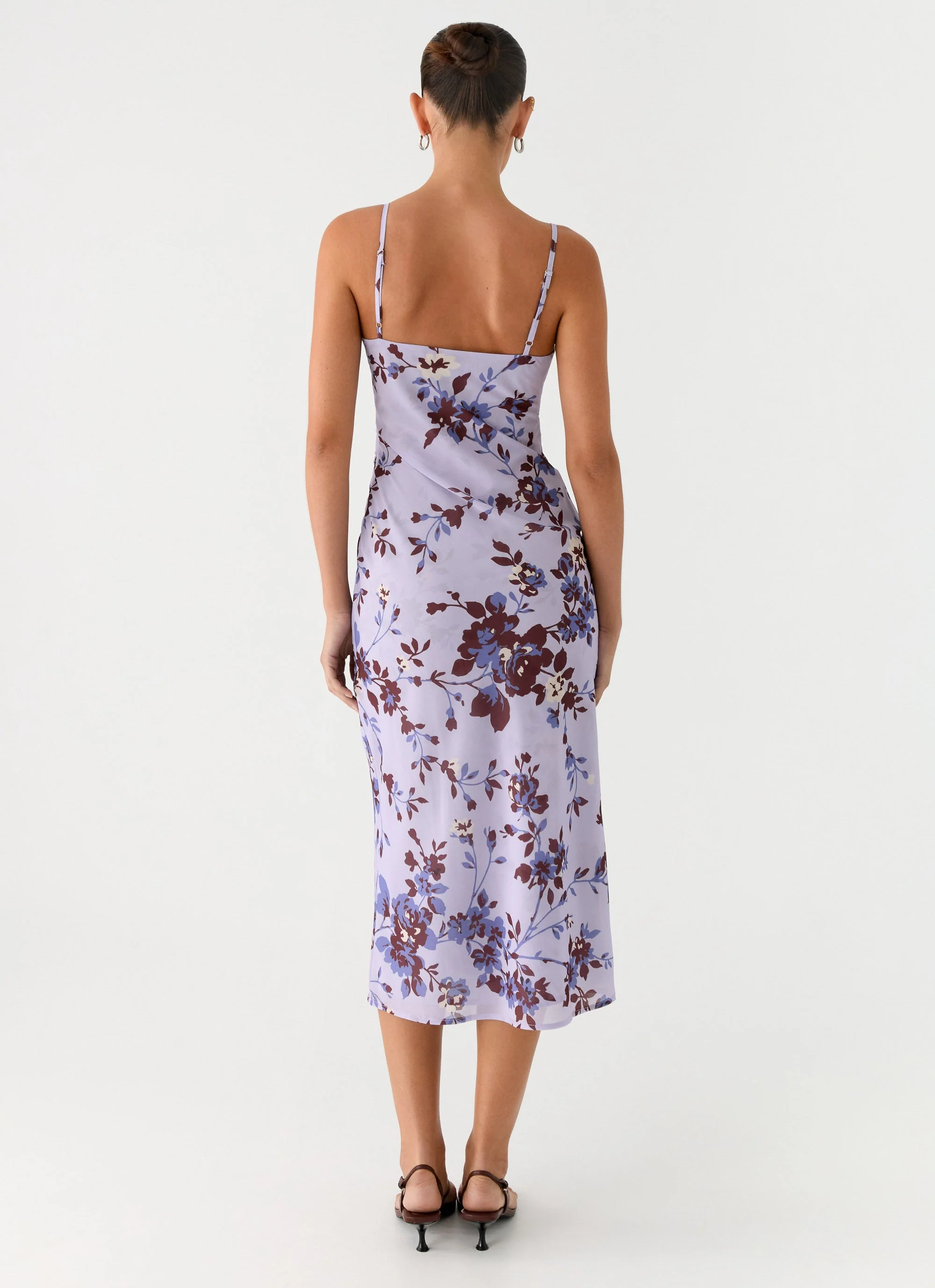 Bluma Lace Trim Midi Dress - Antique Lilac Floral - Image 4
