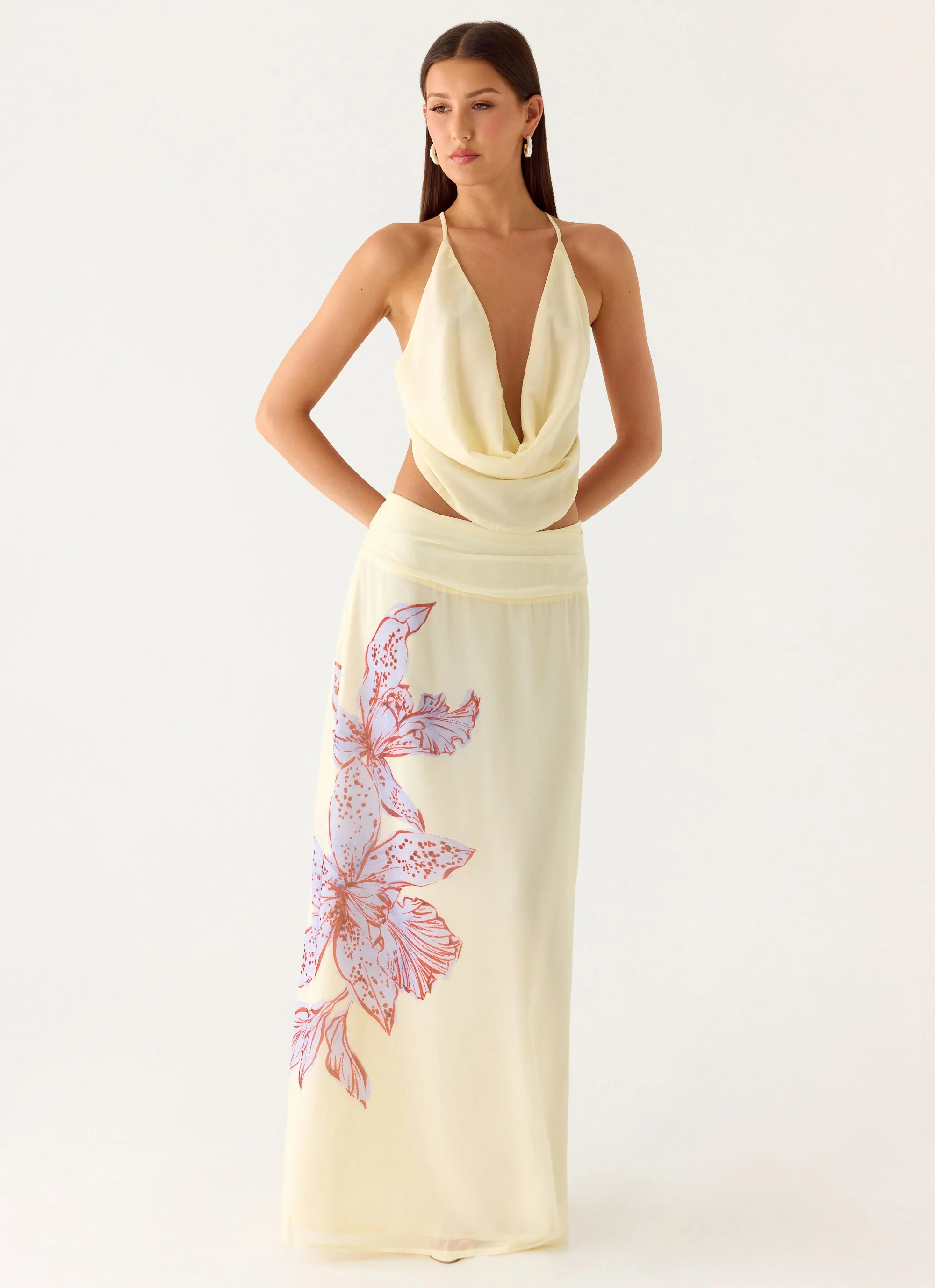 Blushing Bloom Maxi Skirt - Violet Blossom - Image 5