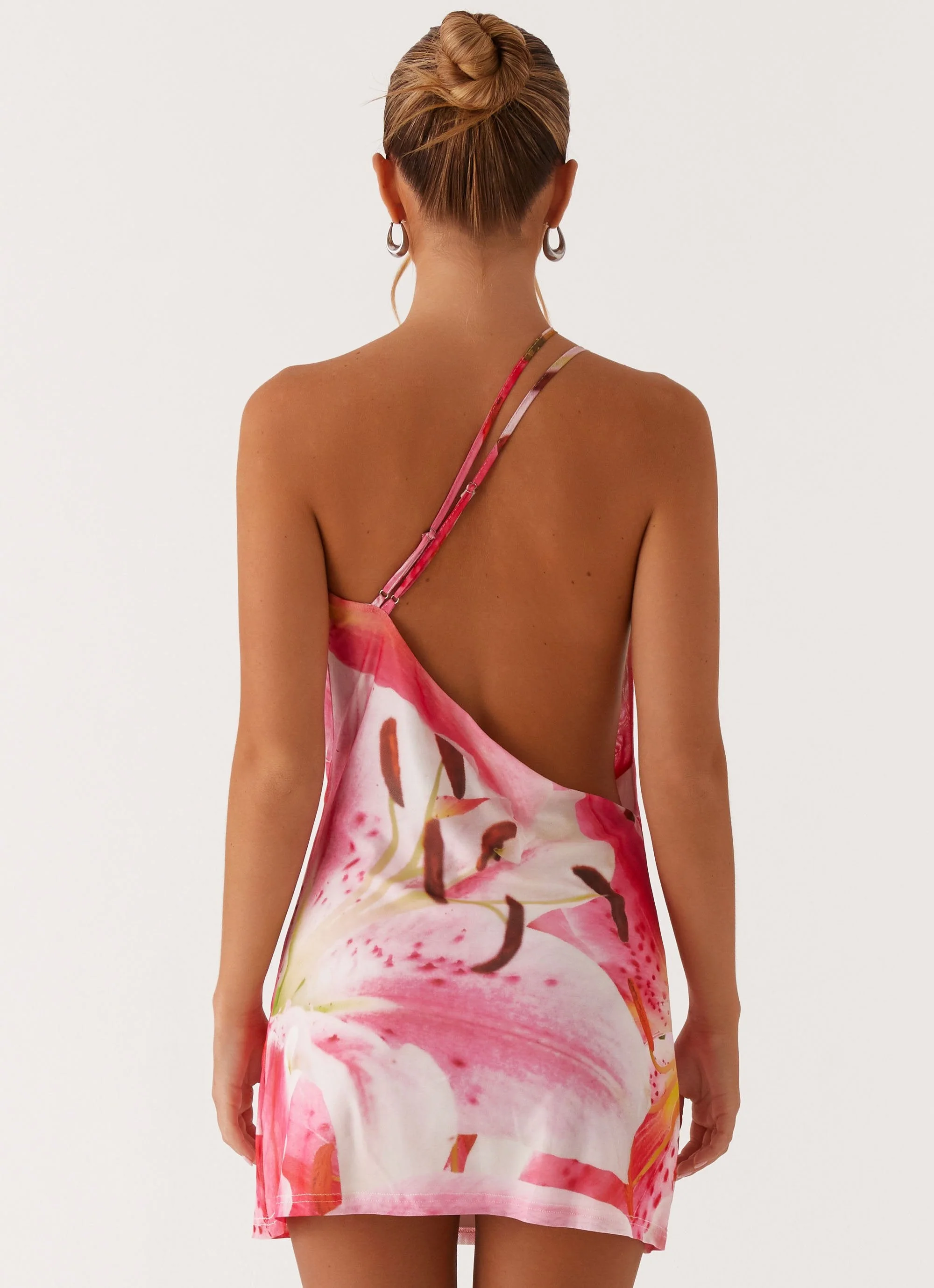 Bohemian Bliss Mesh Mini Dress - White Pink Lilly - Image 2
