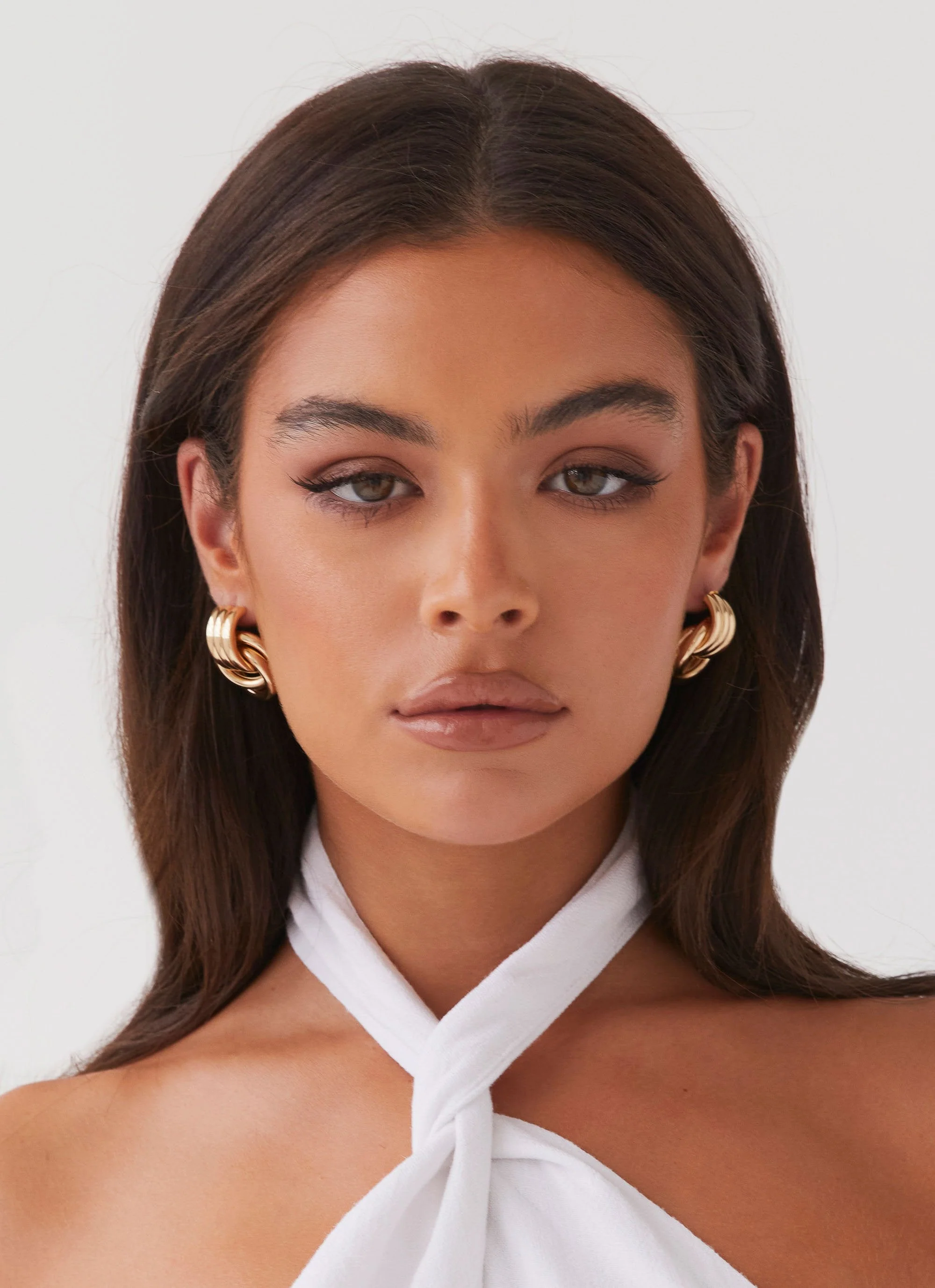 Bold Step Cuff Earrings - Gold - Image 2