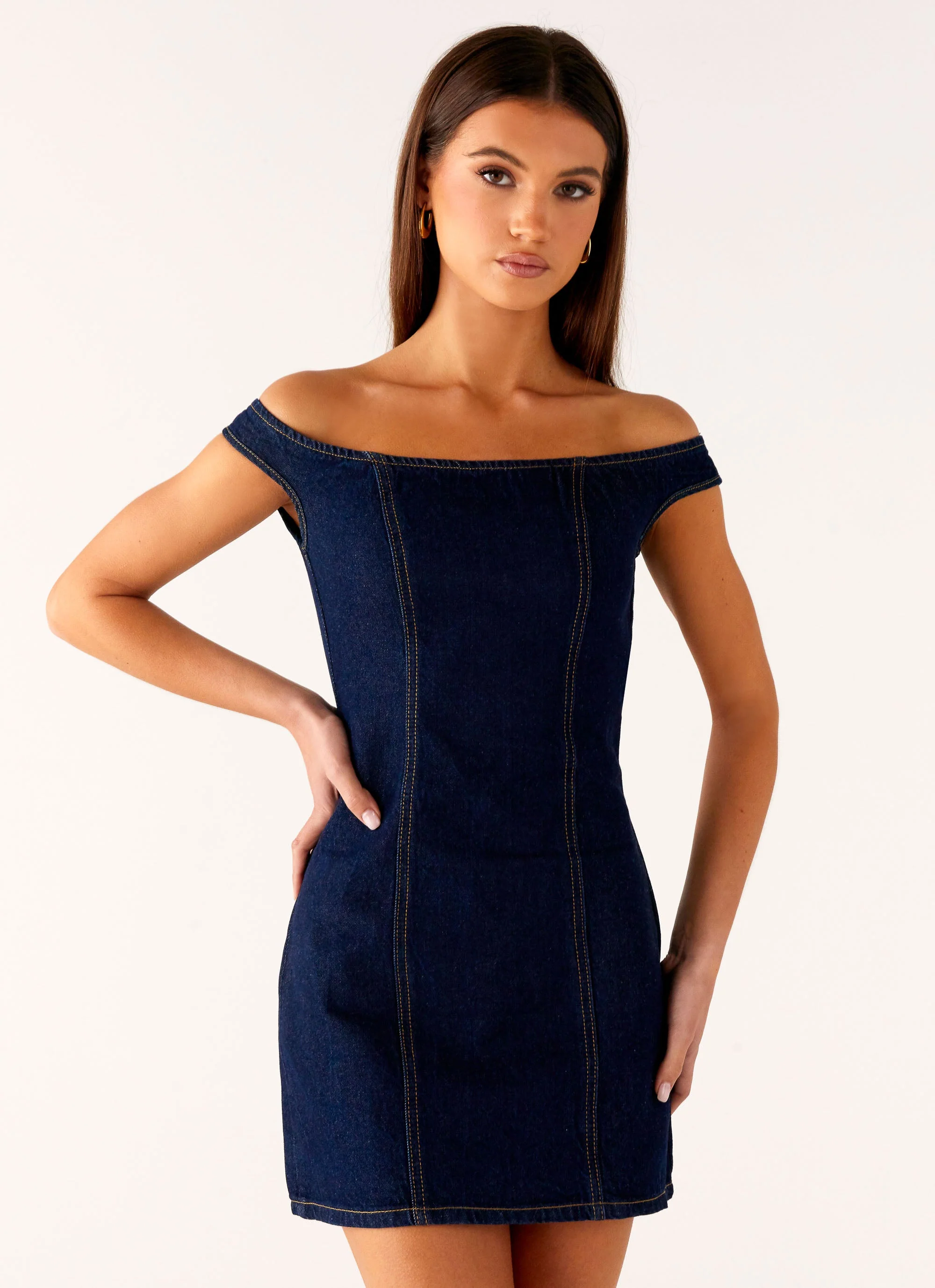 Bonnie Denim Mini Dress - Indigo - Image 6