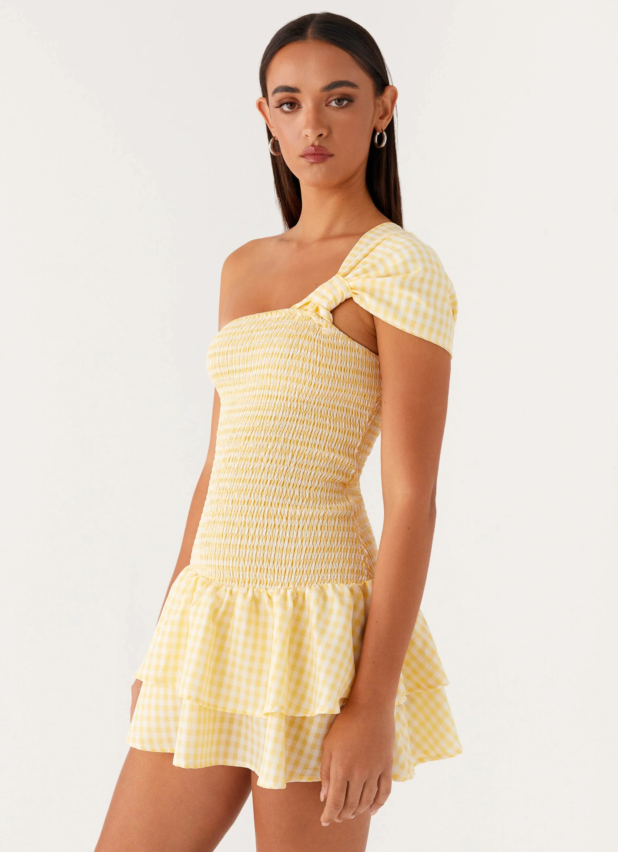 Brandy Mini Dress - Yellow Gingham - Image 5