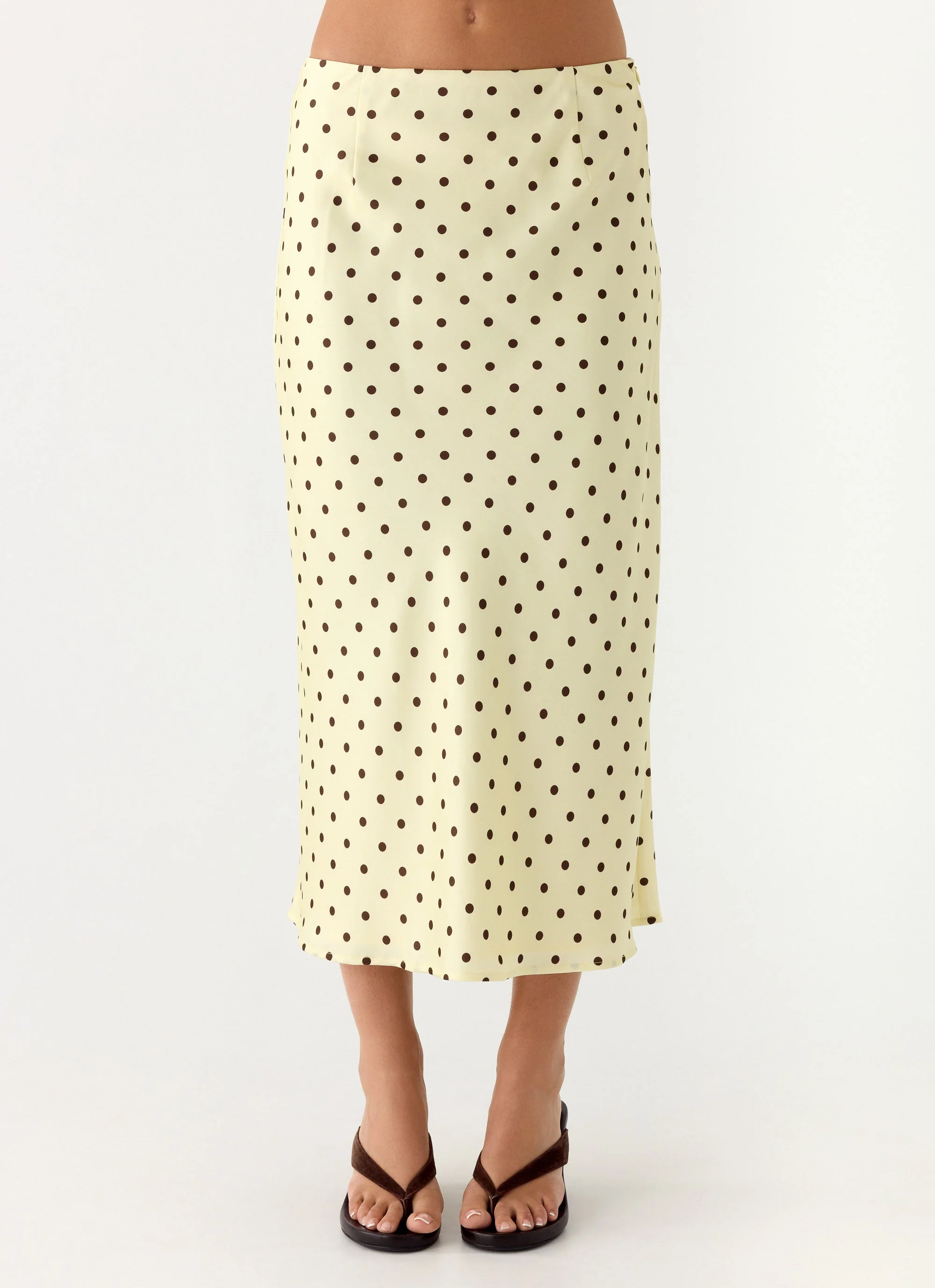 Breanne Midi Skirt - Yellow Polka Dot - Image 2