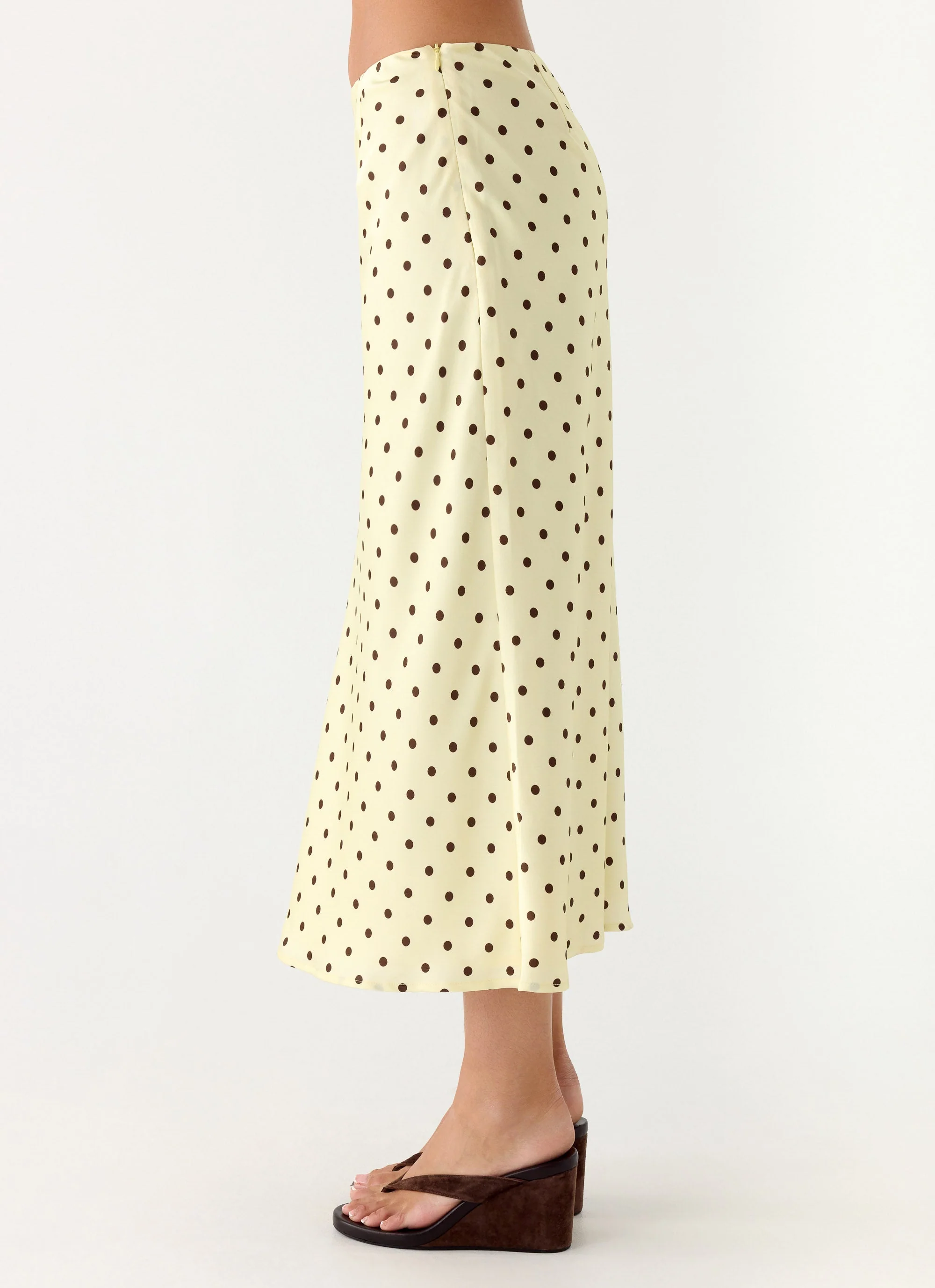 Breanne Midi Skirt - Yellow Polka Dot - Image 3