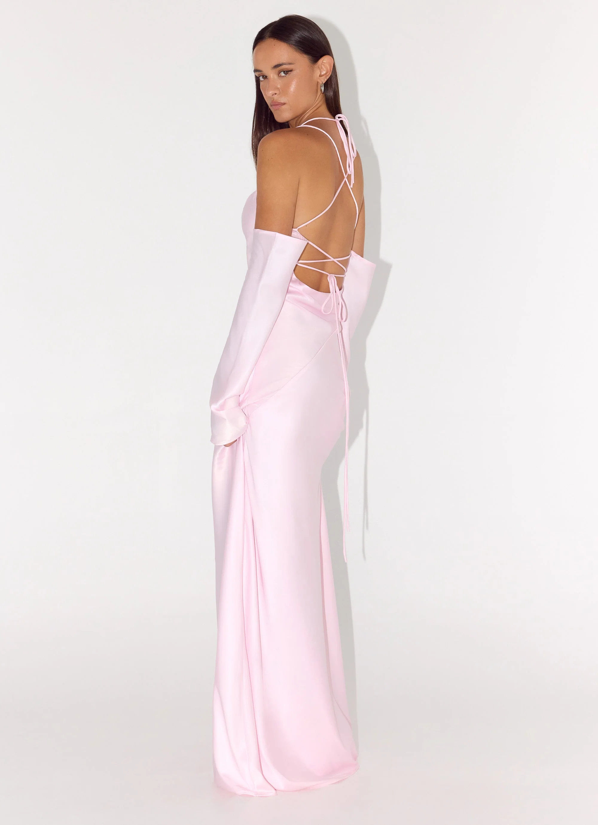 Breathe Me Long Sleeve Maxi Dress - Baby Pink - Image 6