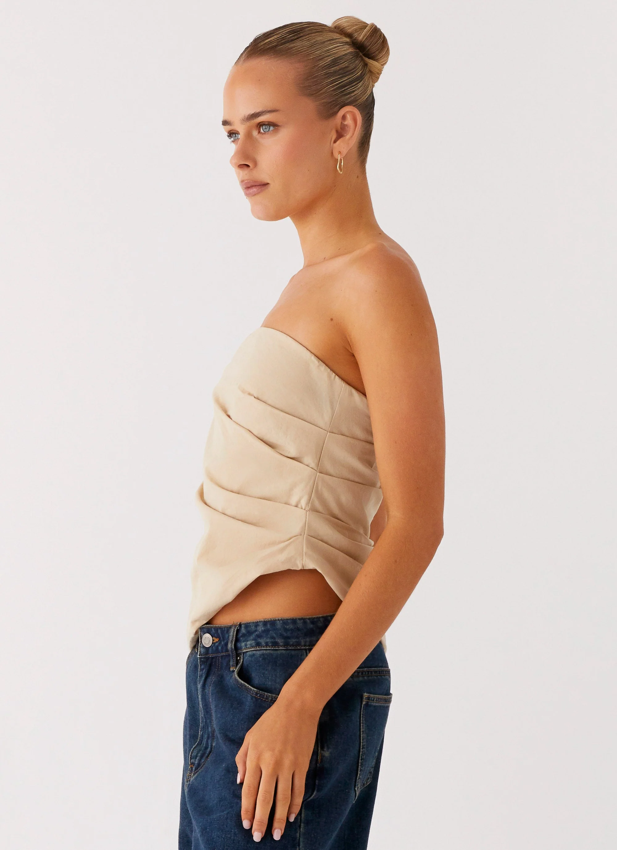 Briana Strapless Top - Tan - Image 2