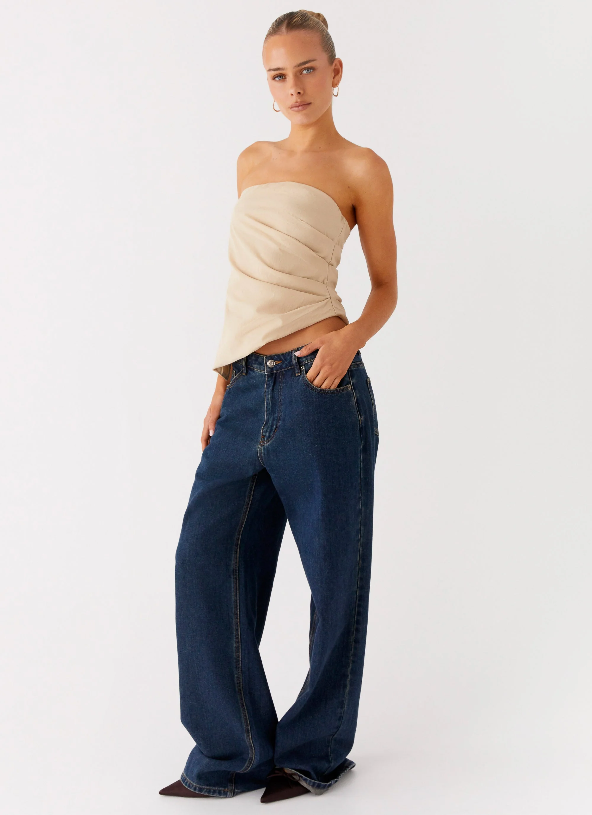 Briana Strapless Top - Tan - Image 4