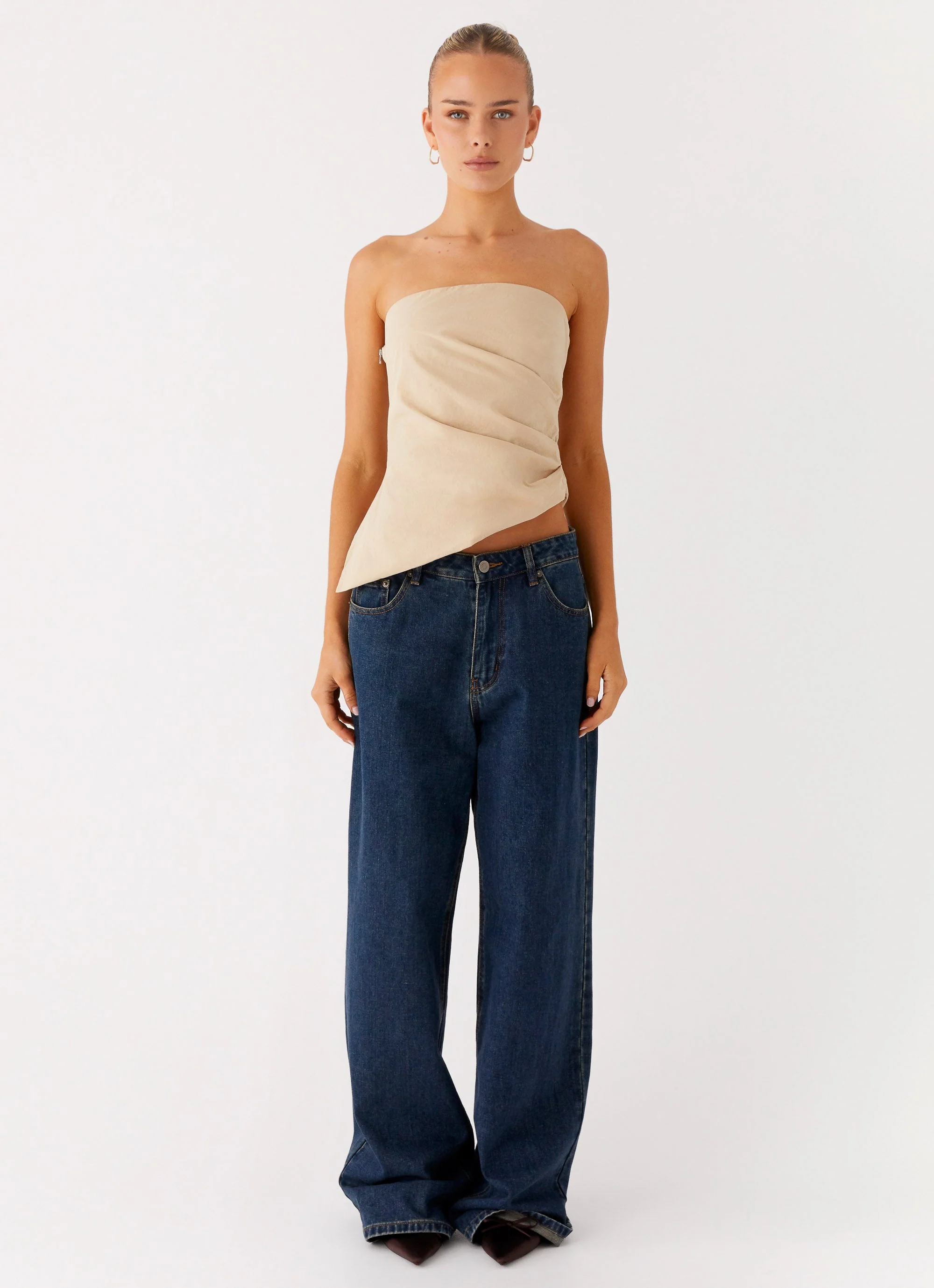 Briana Strapless Top - Tan - Image 6