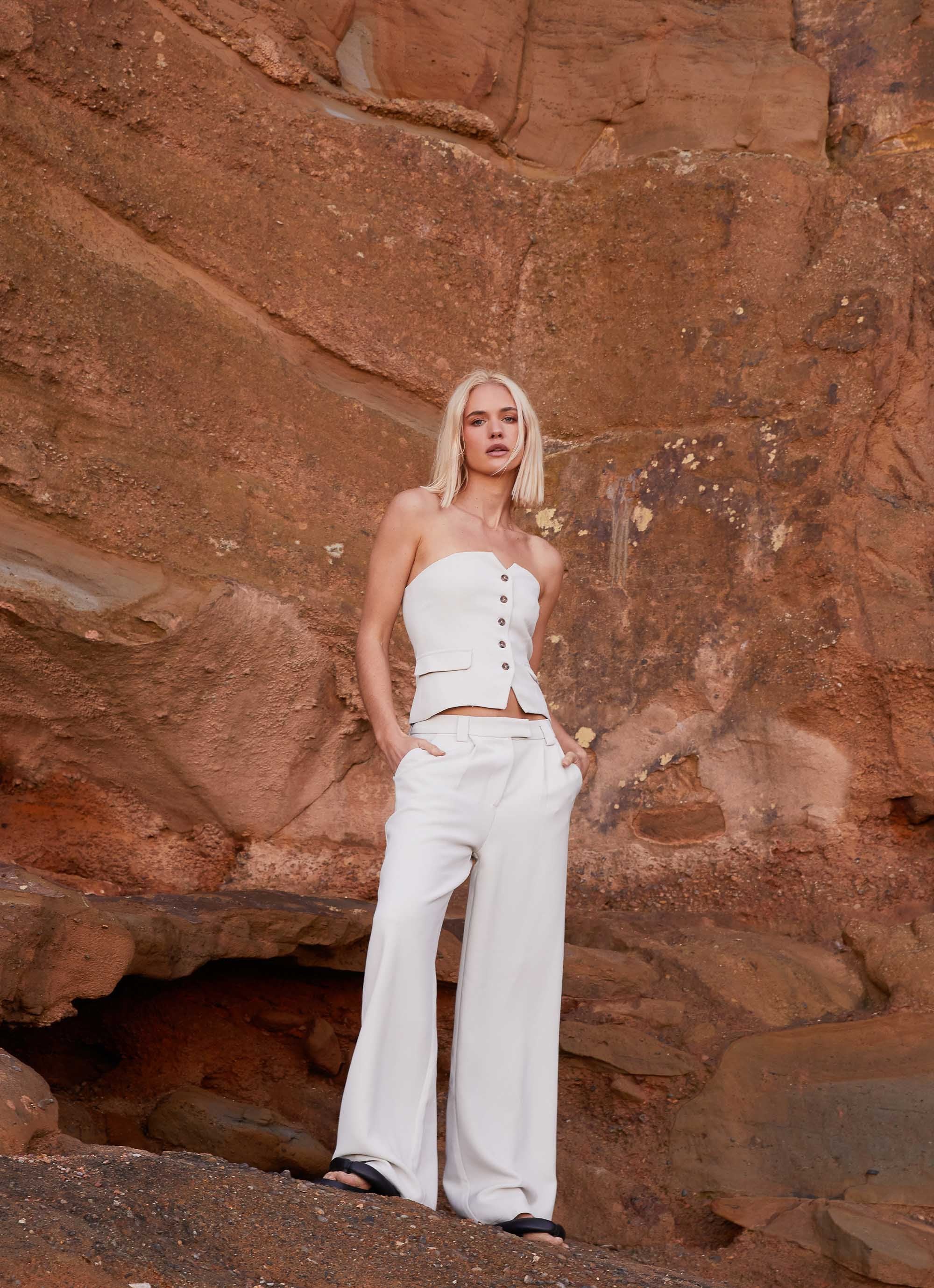 Brianna Strapless Top - Pebble - Image 3