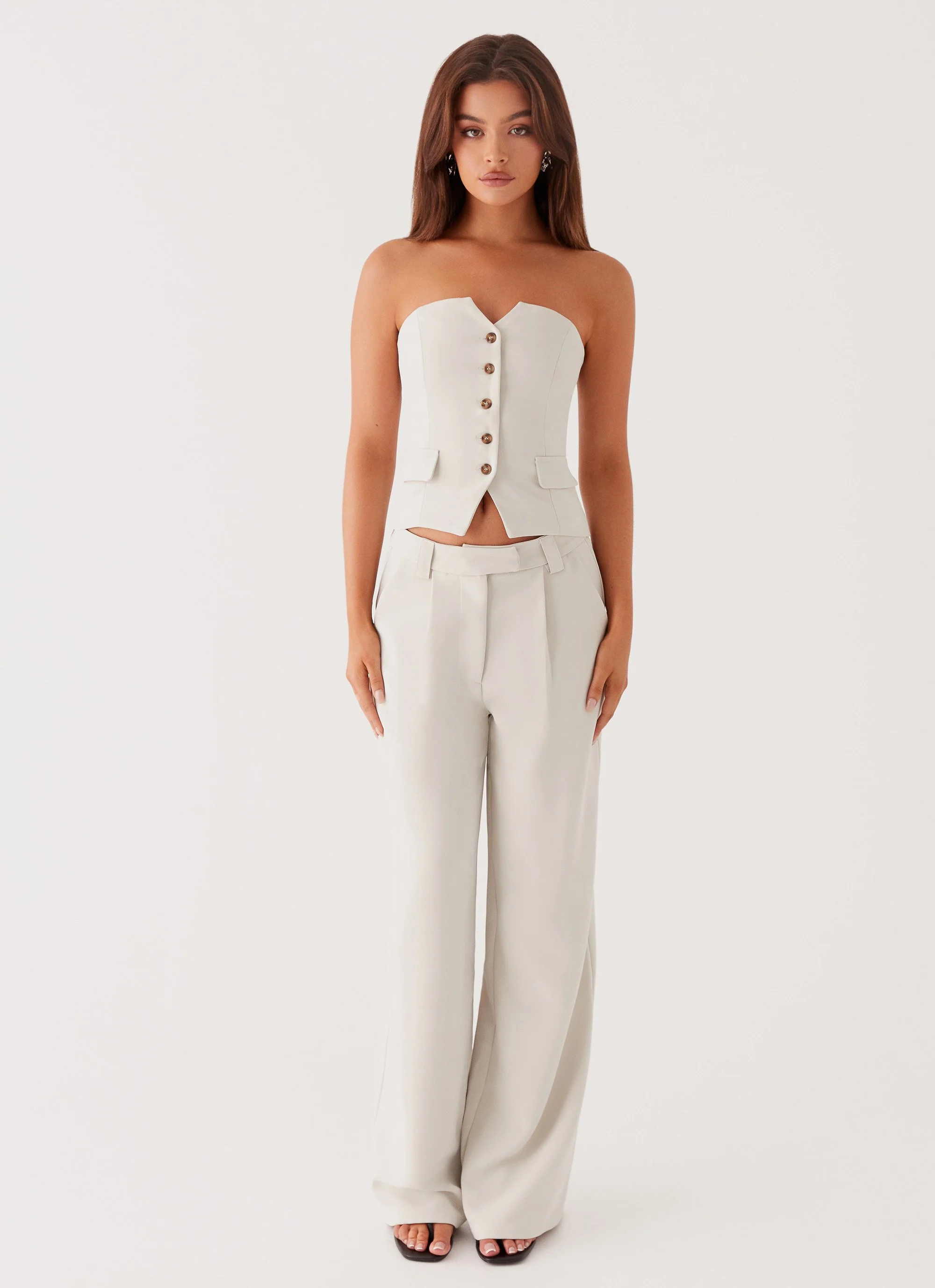 Brianna Strapless Top - Pebble - Image 5