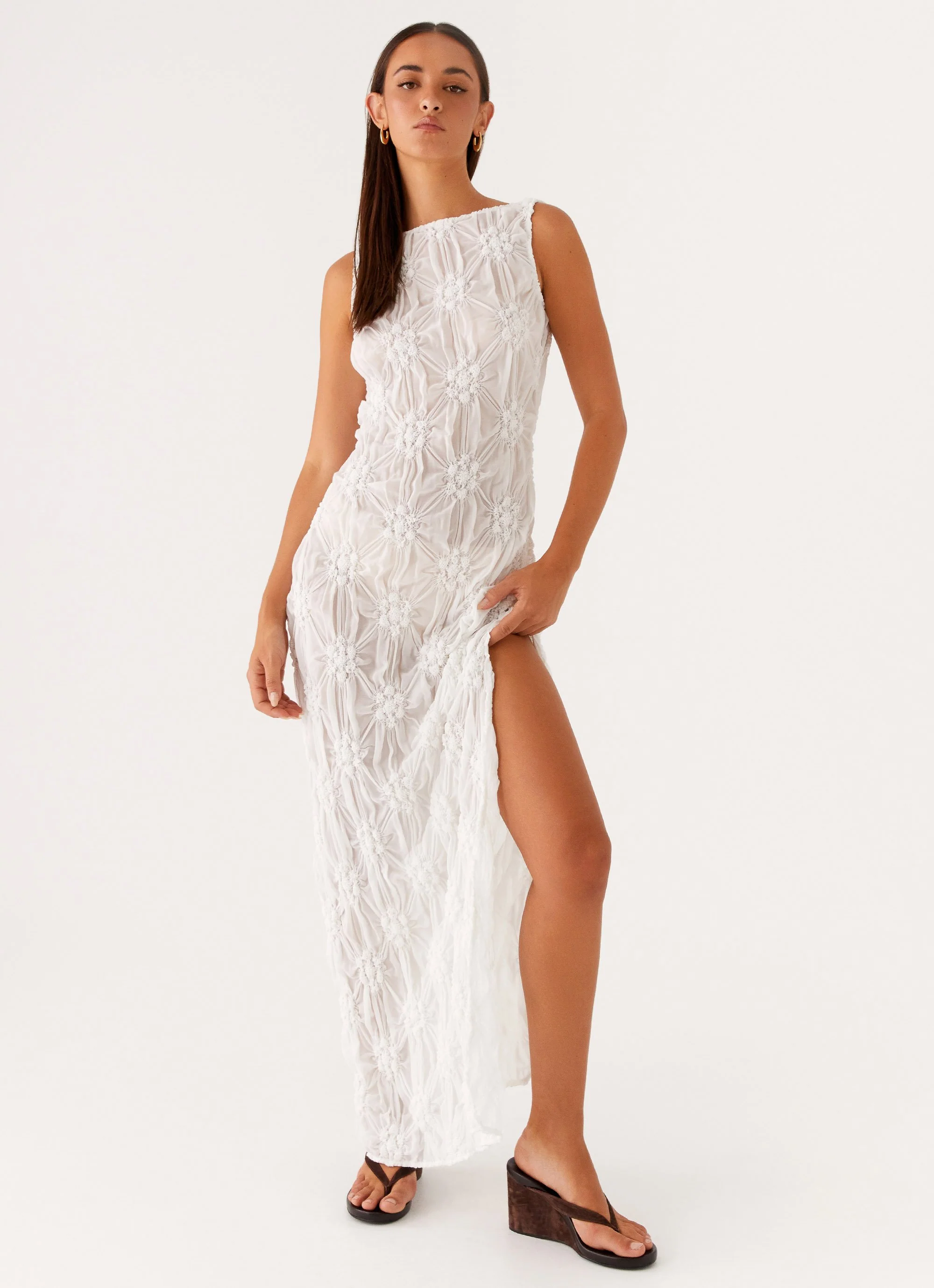 Briar Backless Maxi Dress - Ivory - Image 3